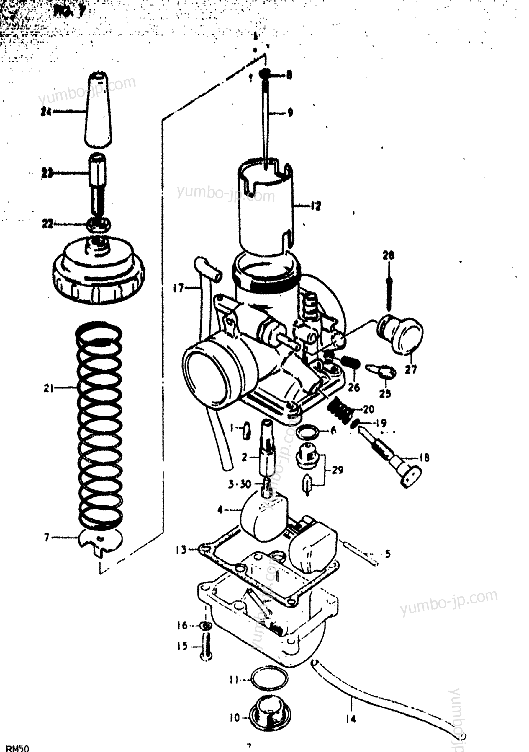 CARBURETOR (RM50N for motorcycles SUZUKI RM50 1978 year