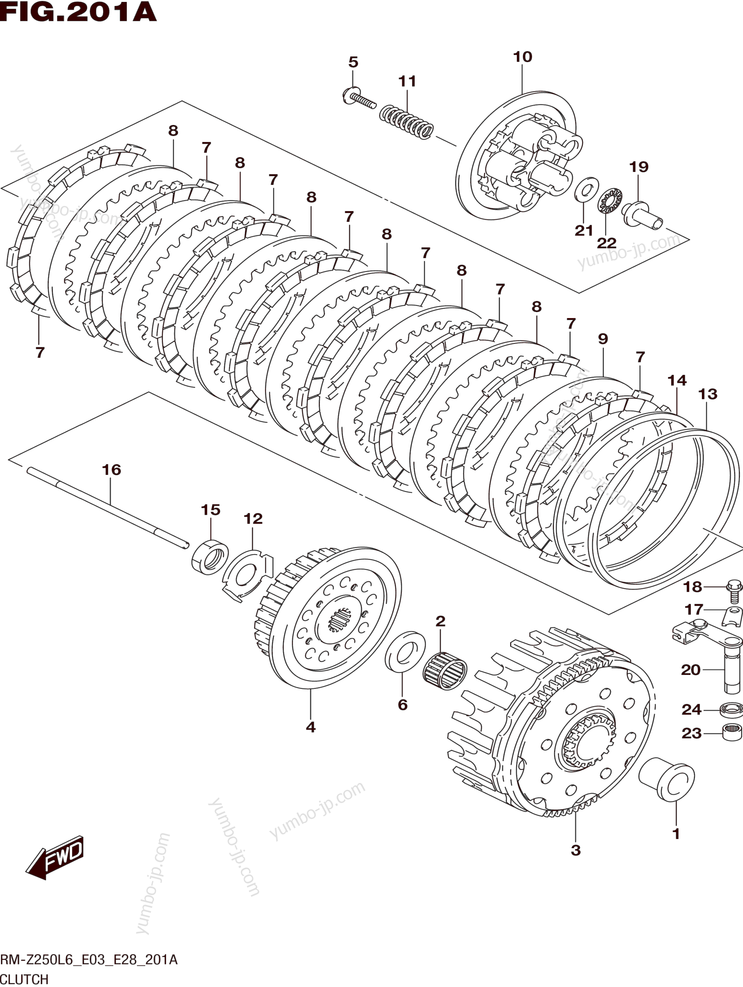 CLUTCH for motorcycles SUZUKI RM-Z250 2016 year