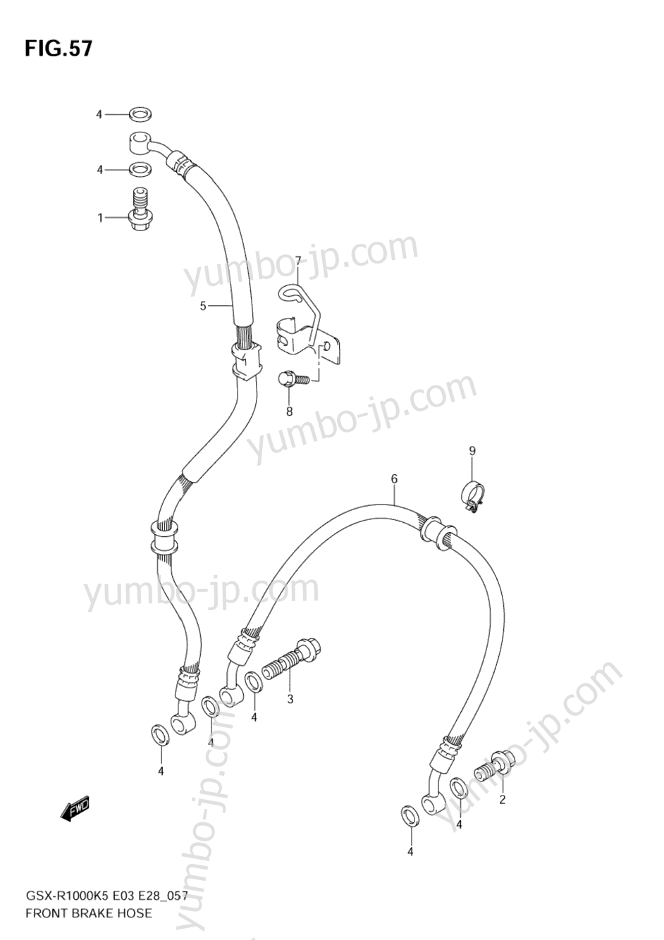 FRONT BRAKE HOSE for motorcycles SUZUKI GSX-R1000 2006 year