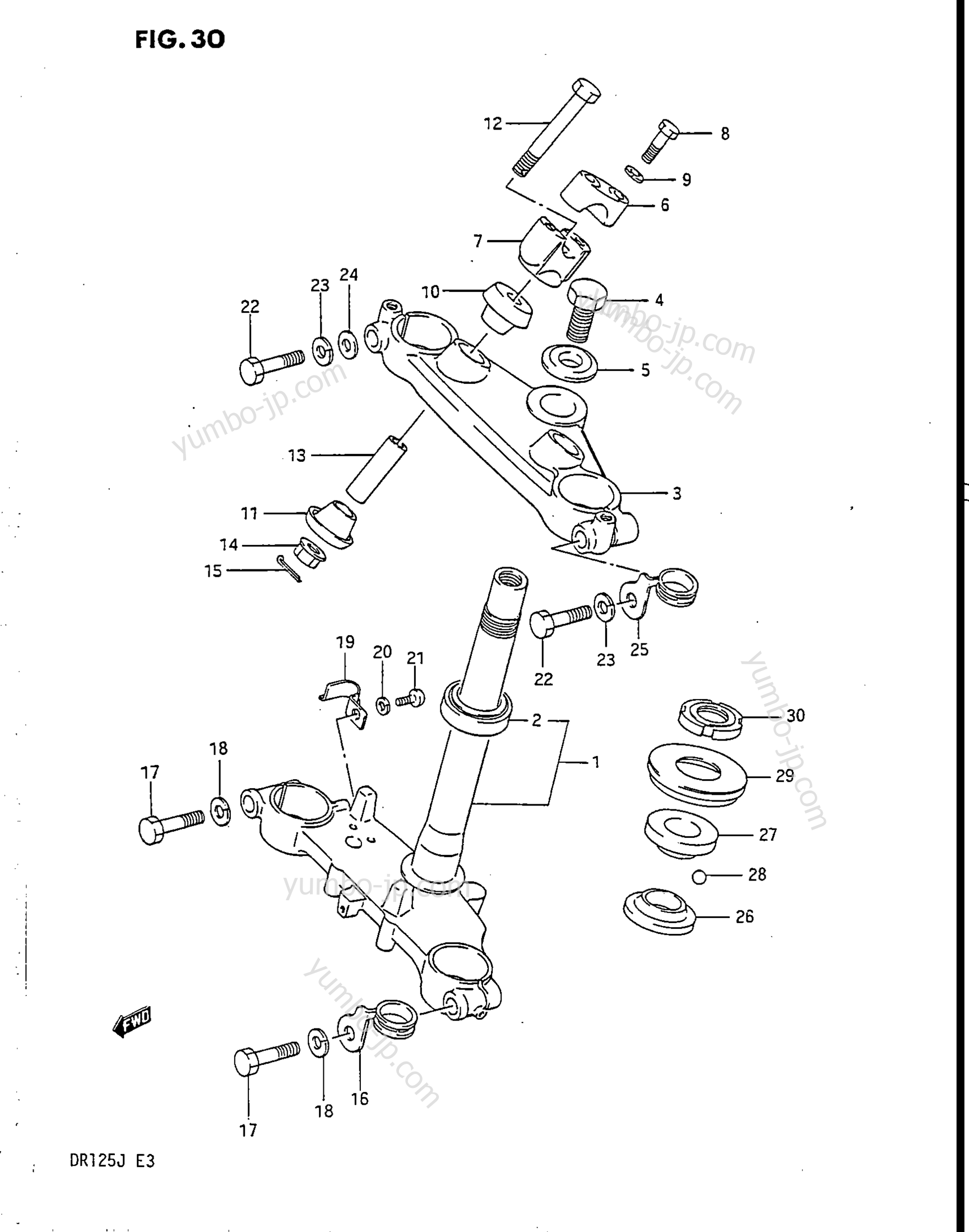 STEERING STEM (MODEL G) для мотоциклов SUZUKI DR125 1988 г.