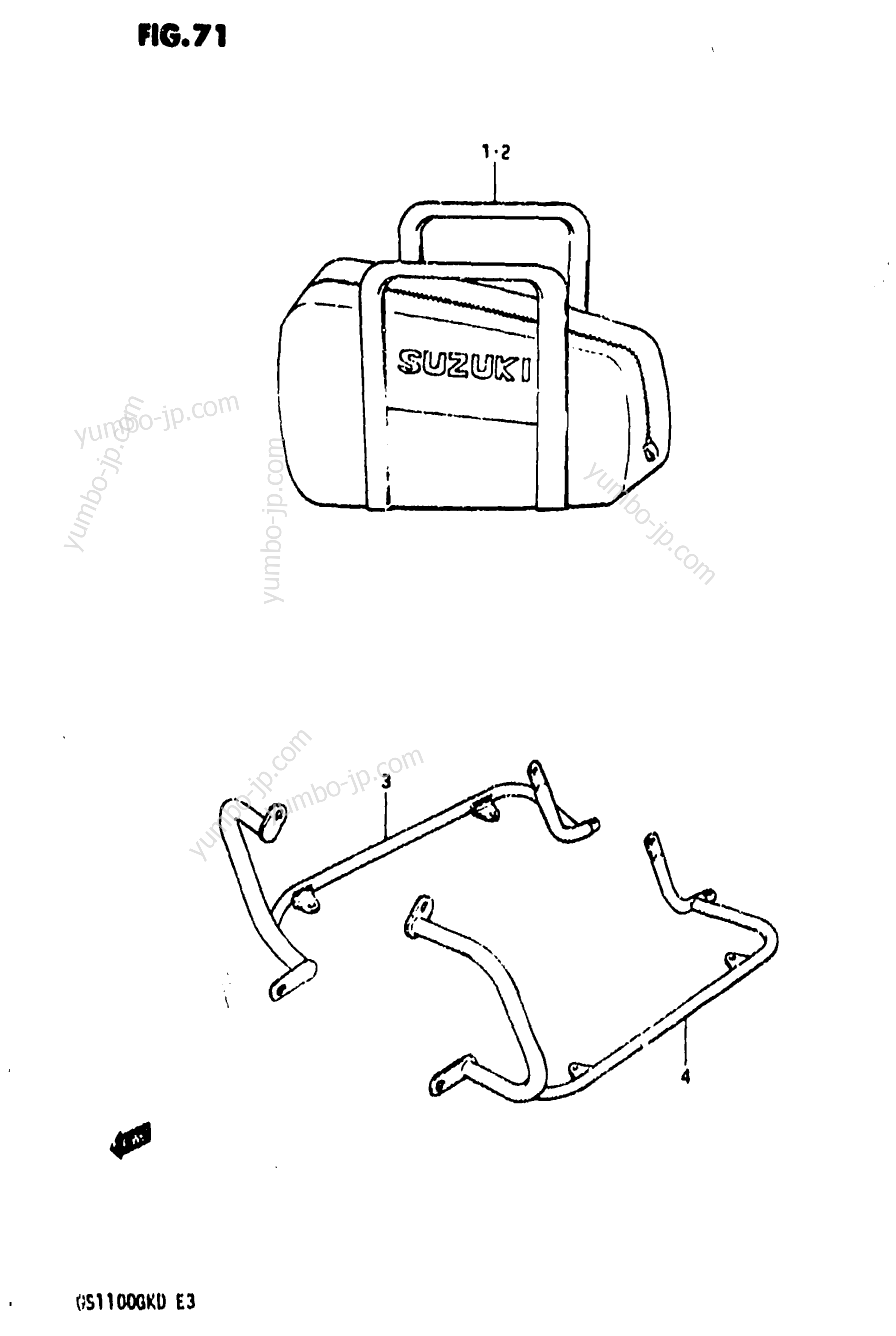 LUGGAGE BAG (OPTIONAL) для мотоциклов SUZUKI GS1100GK 1983 г.