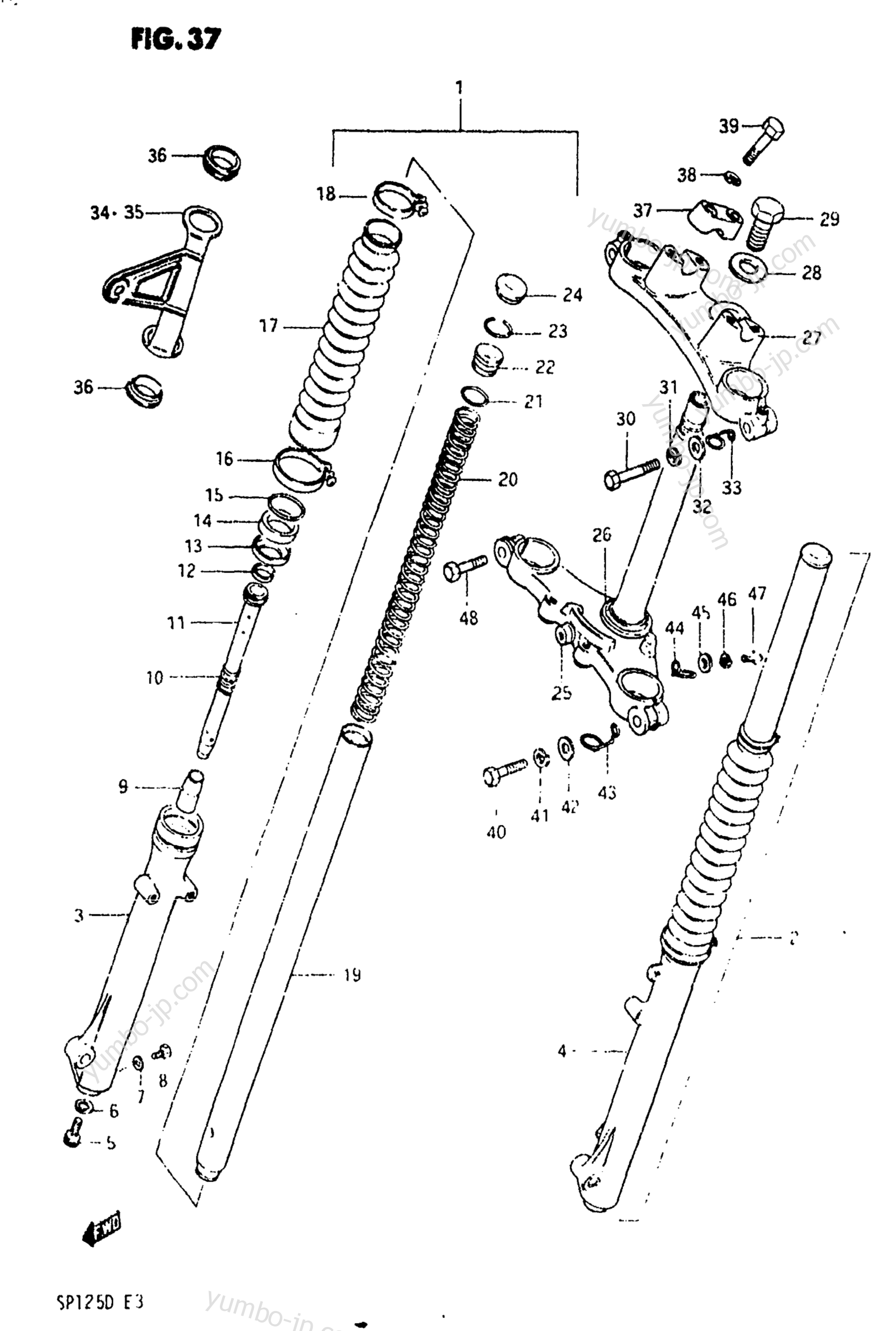 FRONT FORK для мотоциклов SUZUKI SP125 1983 г.