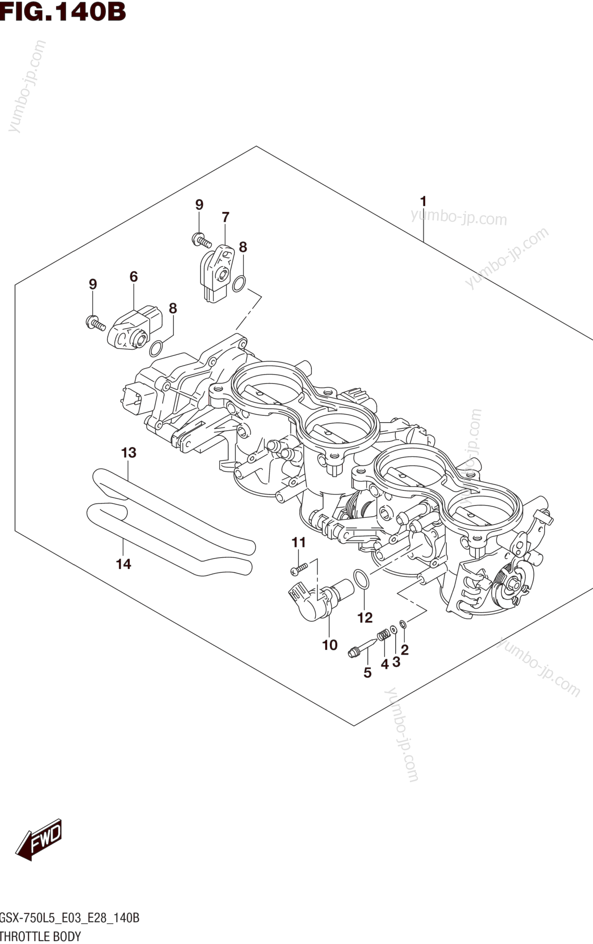 THROTTLE BODY (GSX-R750L5 E28) for motorcycles SUZUKI GSX-R750 2015 year