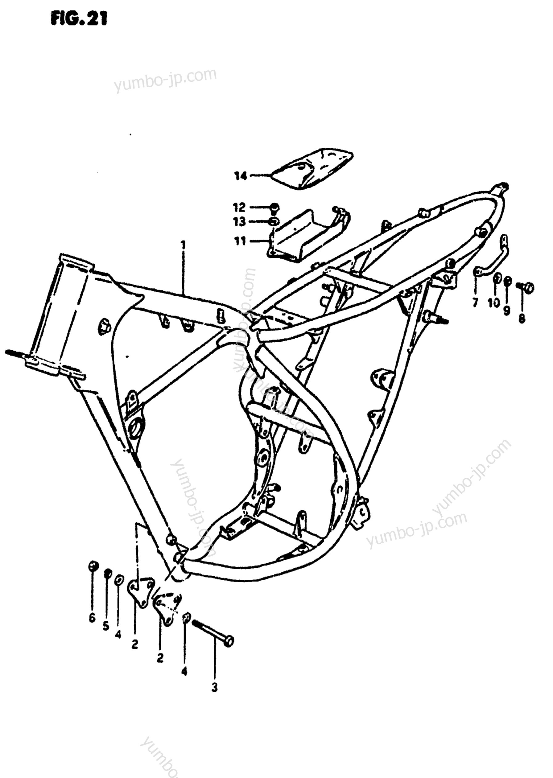 FRAME (DS125T for motorcycles SUZUKI DS125 1979 year