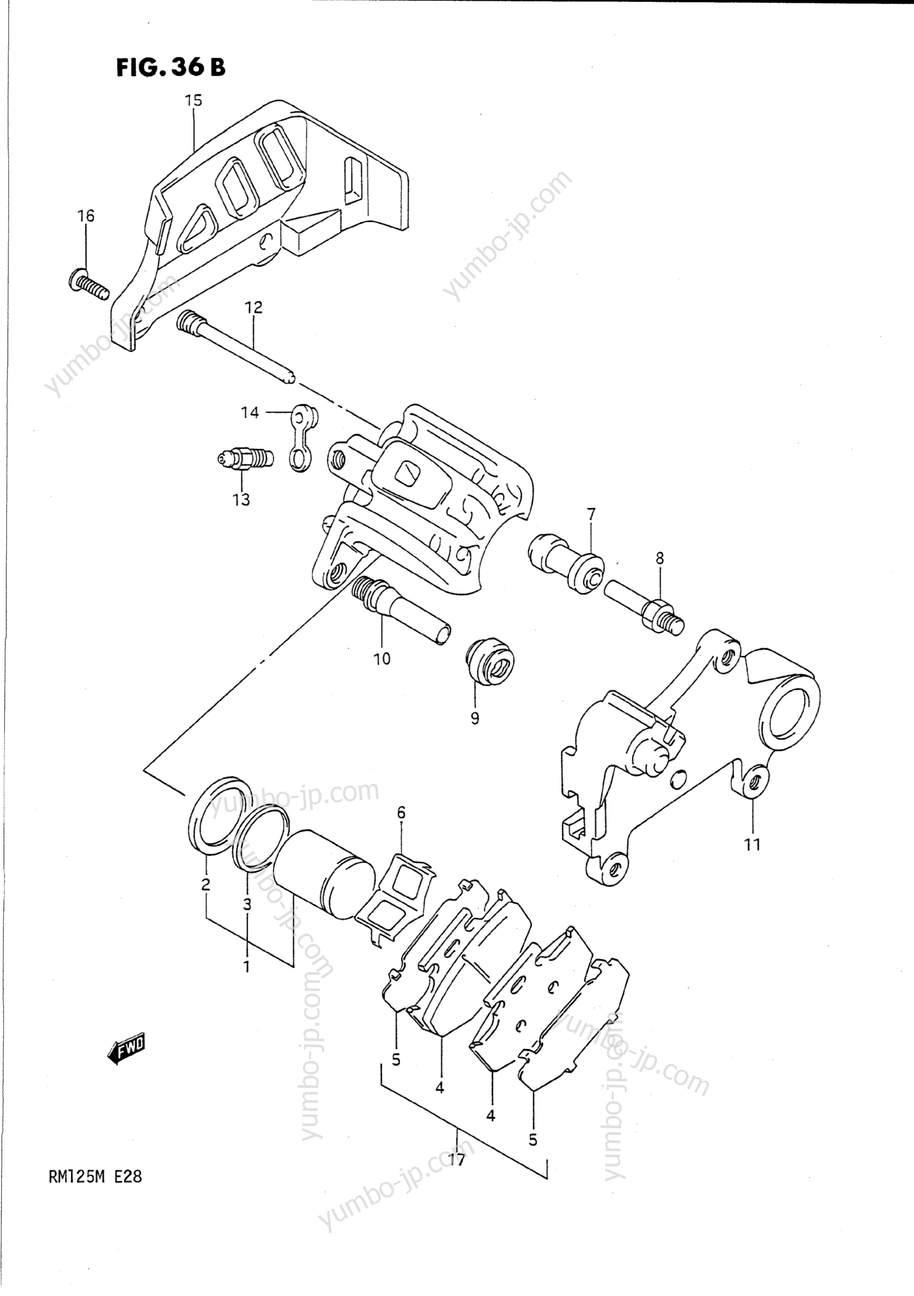 REAR CALIPERS (MODEL M) для мотоциклов SUZUKI RM125 1990 г.