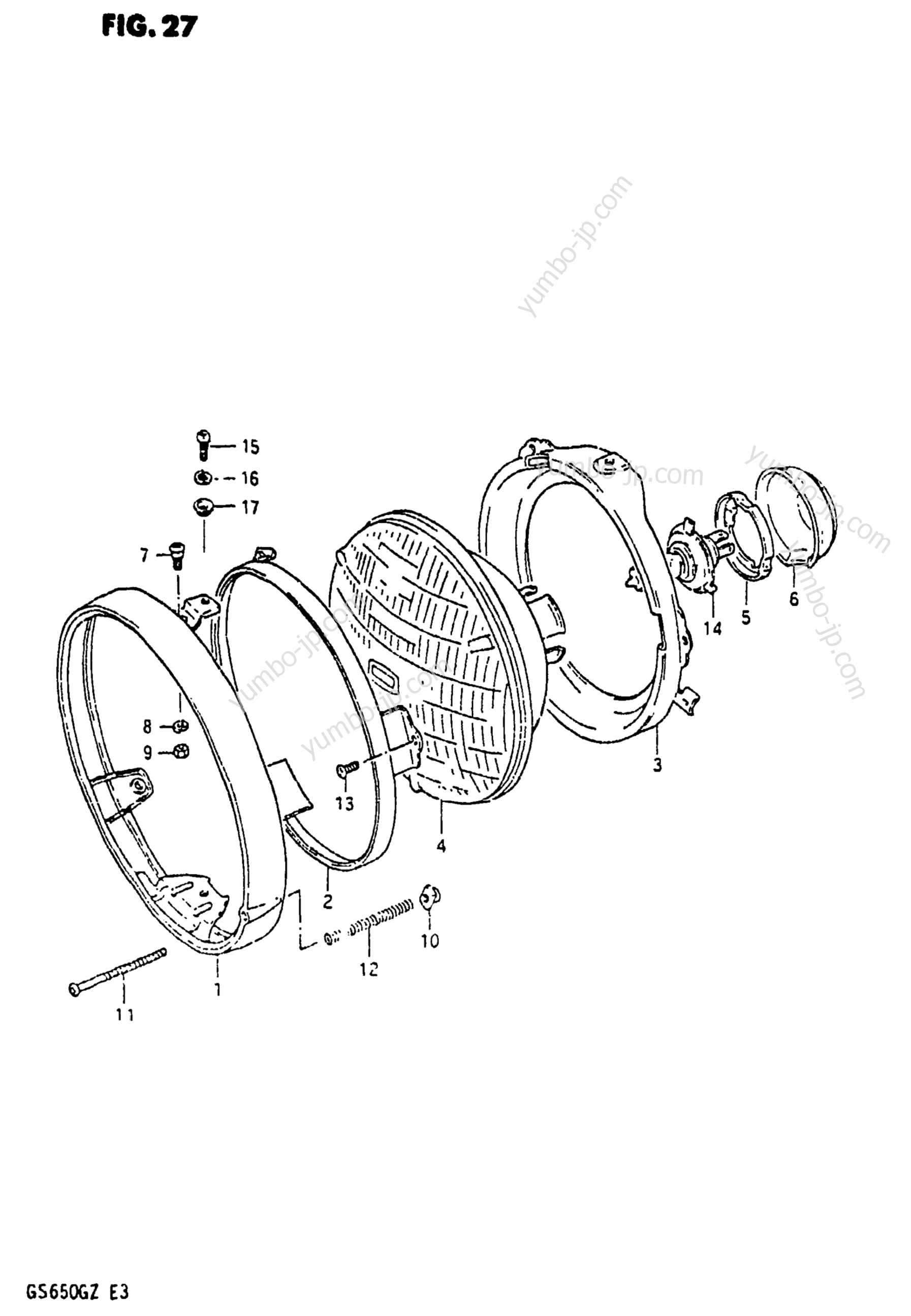 HEADLAMP for motorcycles SUZUKI GS650G 1982 year