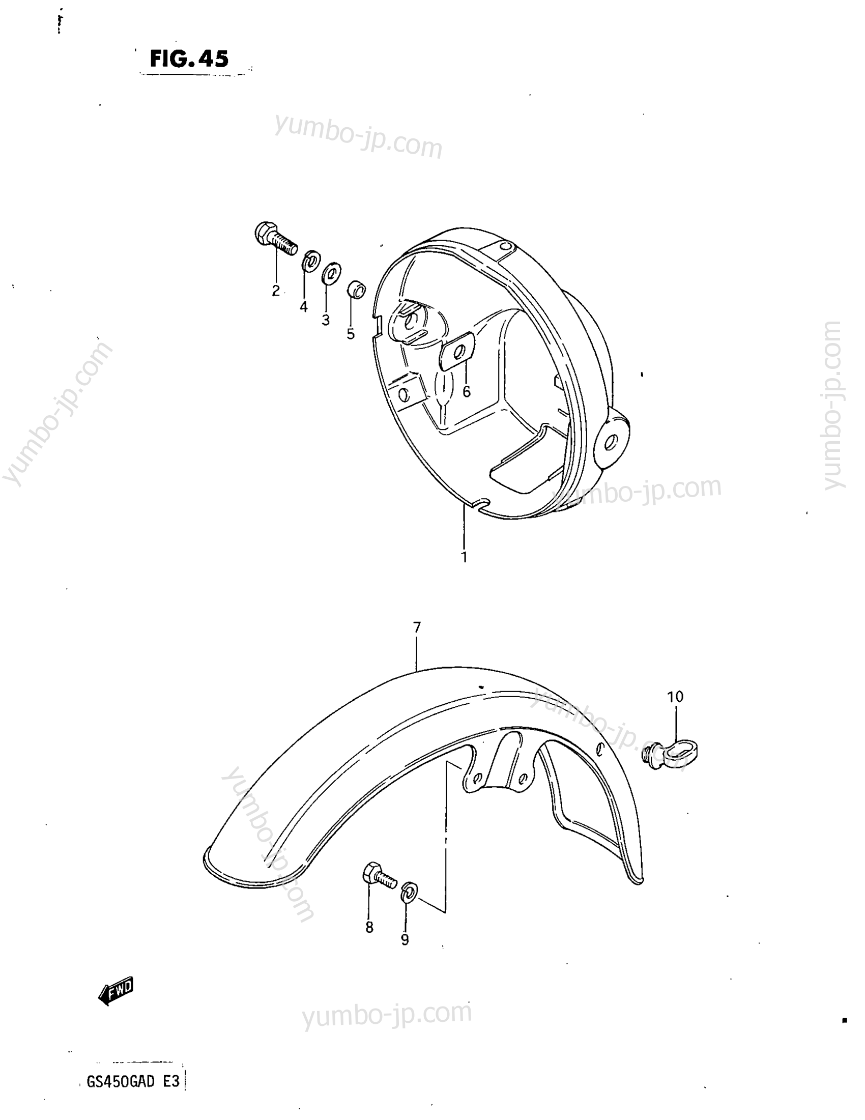 HEADLAMP HOUSING - FRONT FENDER для мотоциклов SUZUKI GS450GA 1982 г.