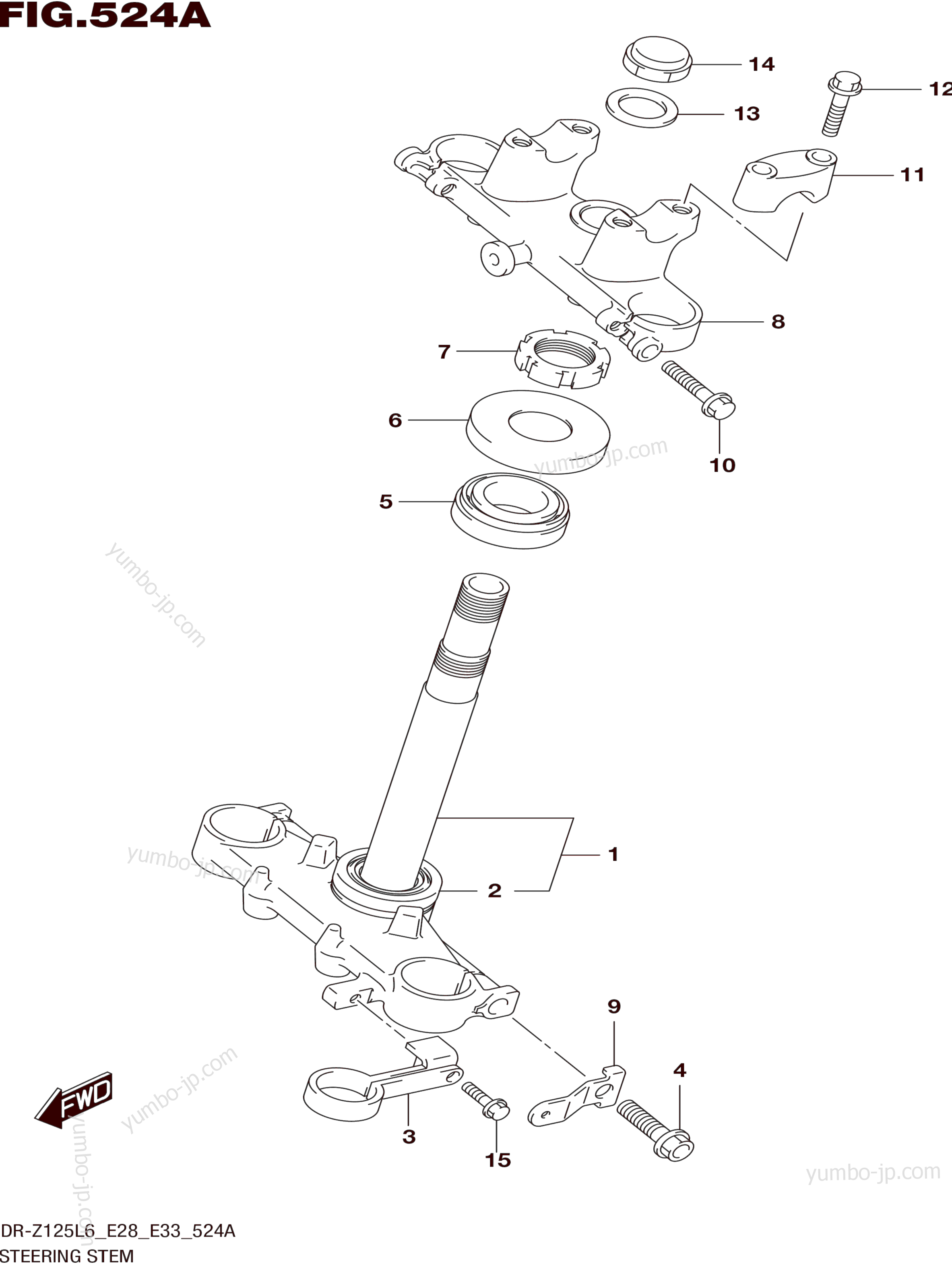 STEERING STEM (DR-Z125L6 E28) для мотоциклов SUZUKI DR-Z125 2016 г.