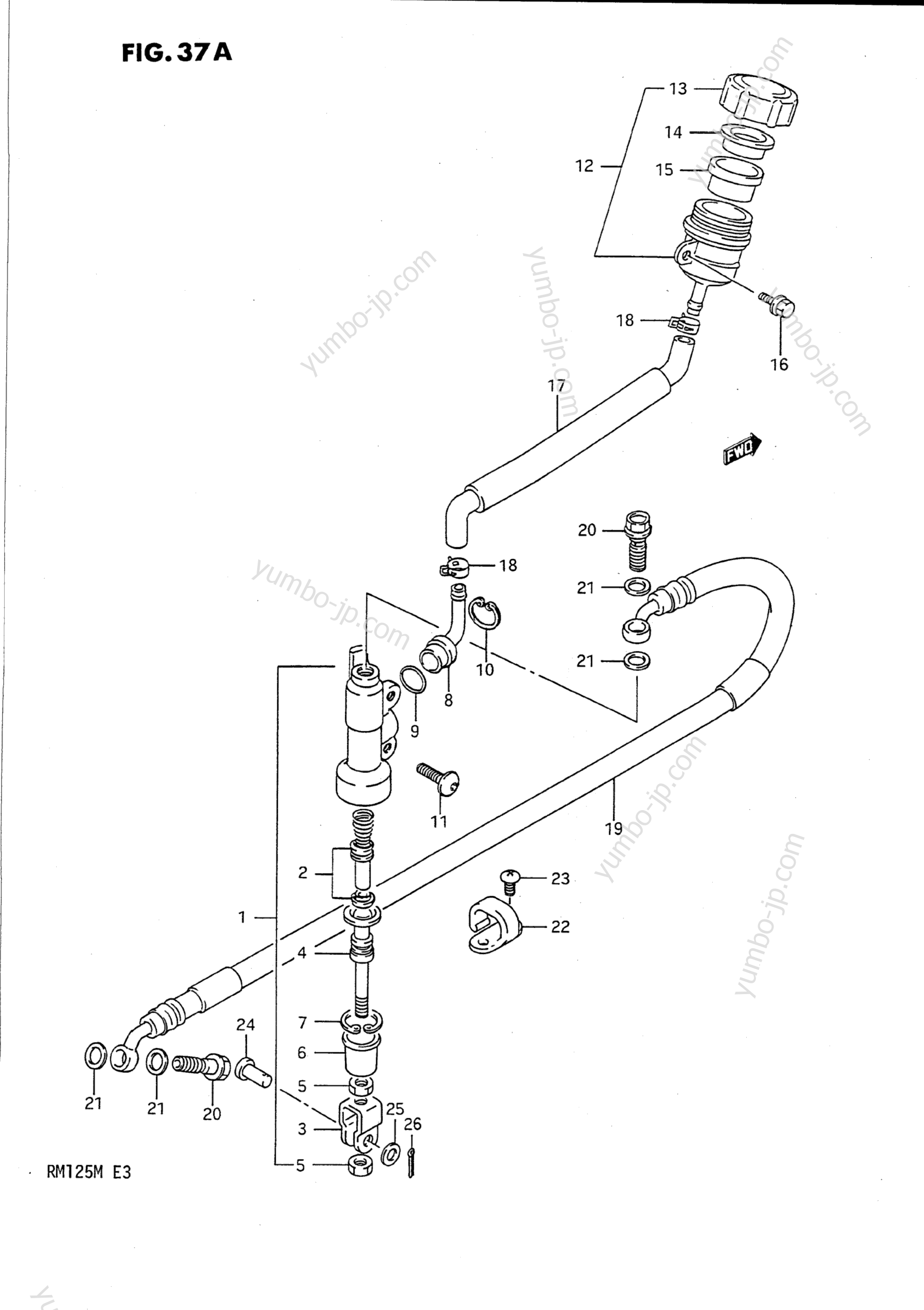 REAR MASTER CYLINDER (MODEL L) для мотоциклов SUZUKI RM125 1991 г.