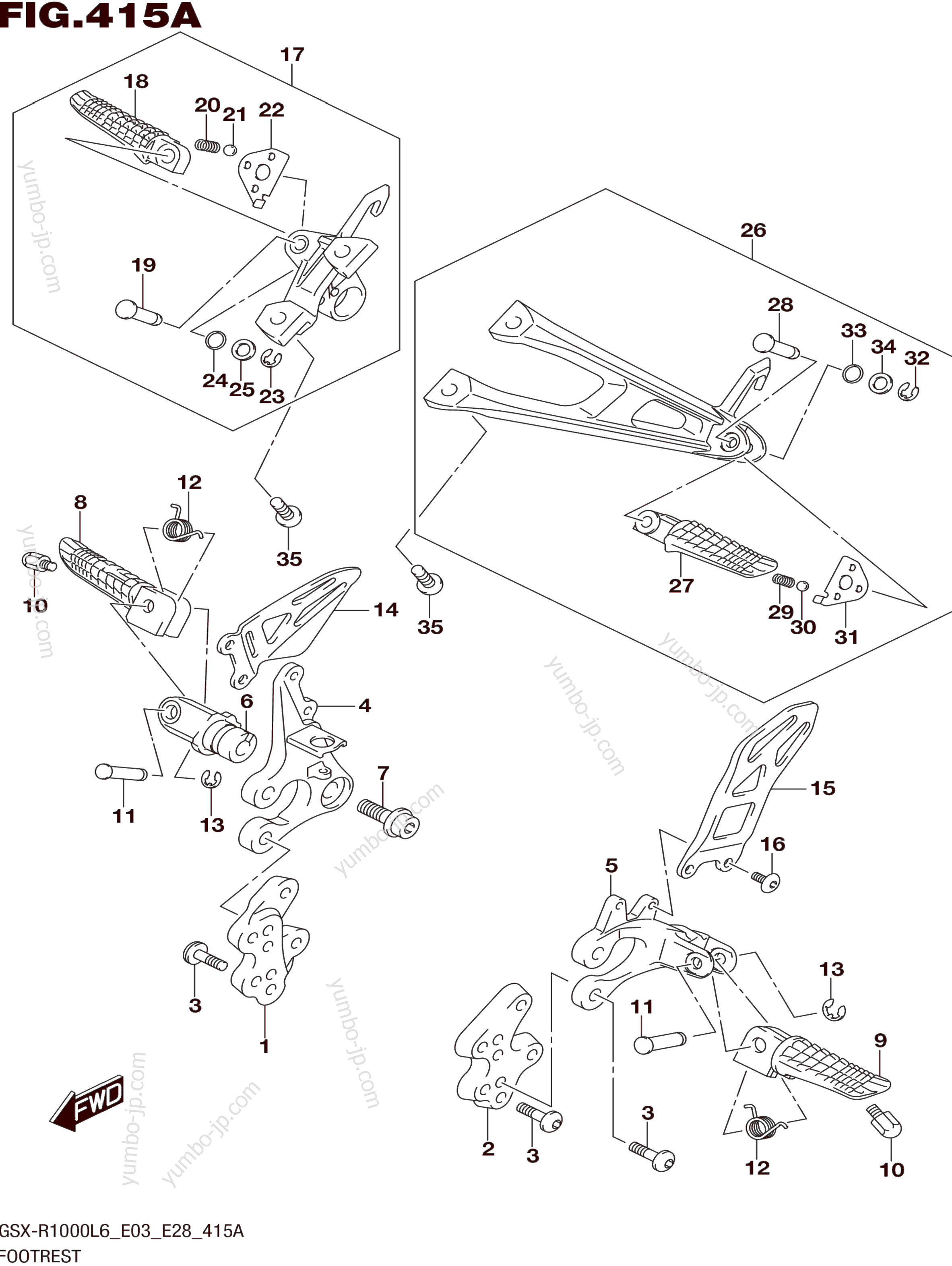 Footrest for motorcycles SUZUKI GSX-R1000 2016 year