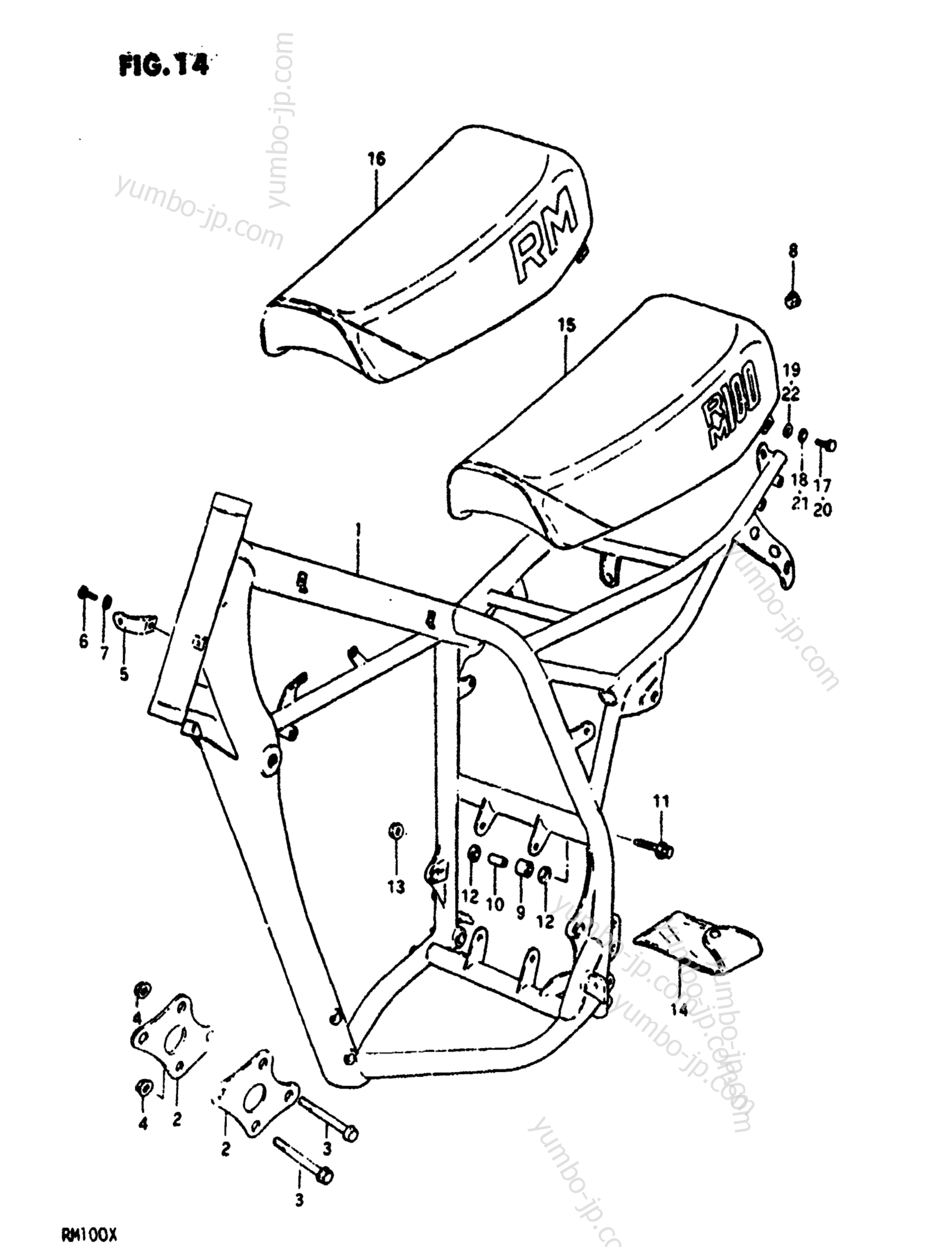 FRAME - SEAT for motorcycles SUZUKI RM100 1979 year