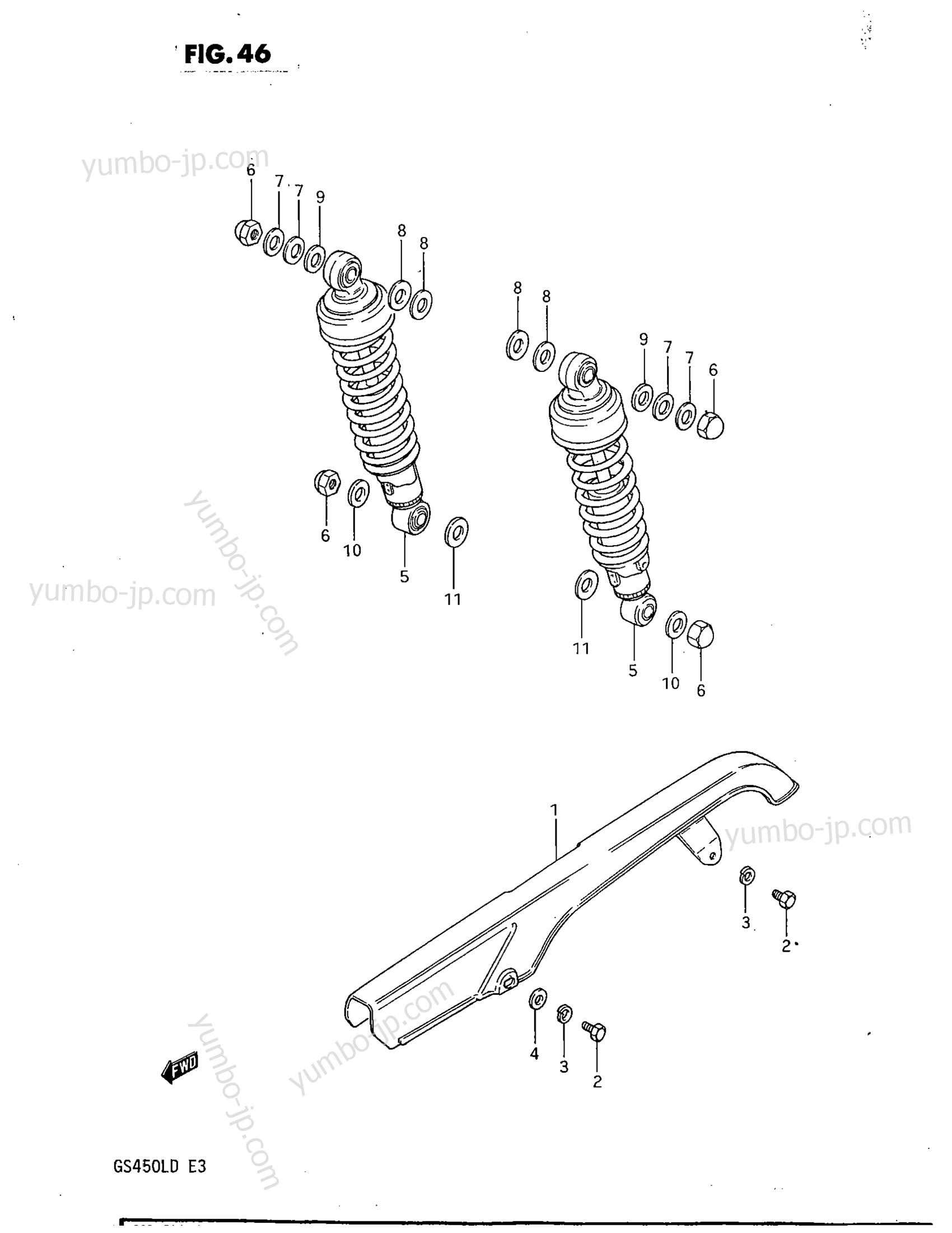 CHAIN CASE - SHOCK ABSORBER для мотоциклов SUZUKI GS450L 1983 г.