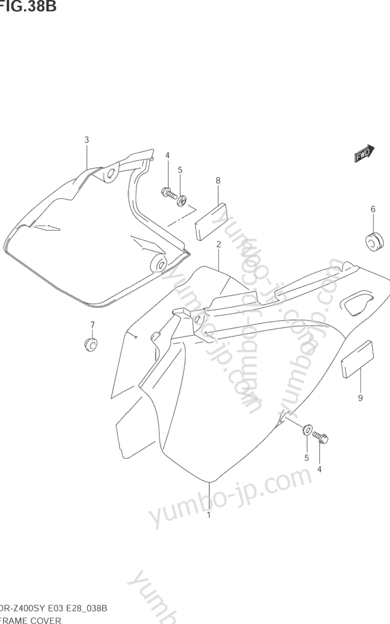 FRAME COVER (MODEL K2) for motorcycles SUZUKI DR-Z400S 2003 year