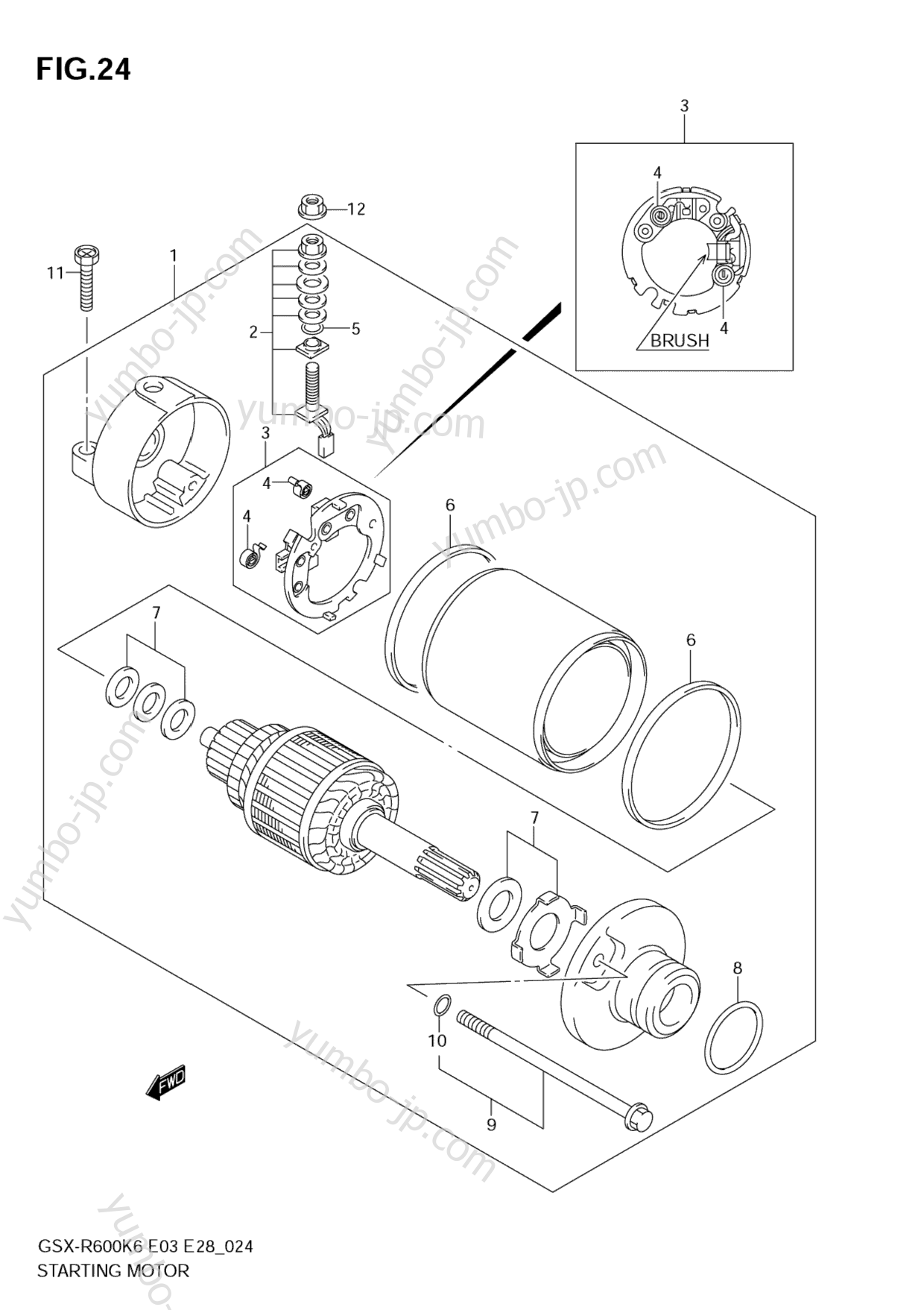 STARTING MOTOR for motorcycles SUZUKI GSX-R600 2007 year