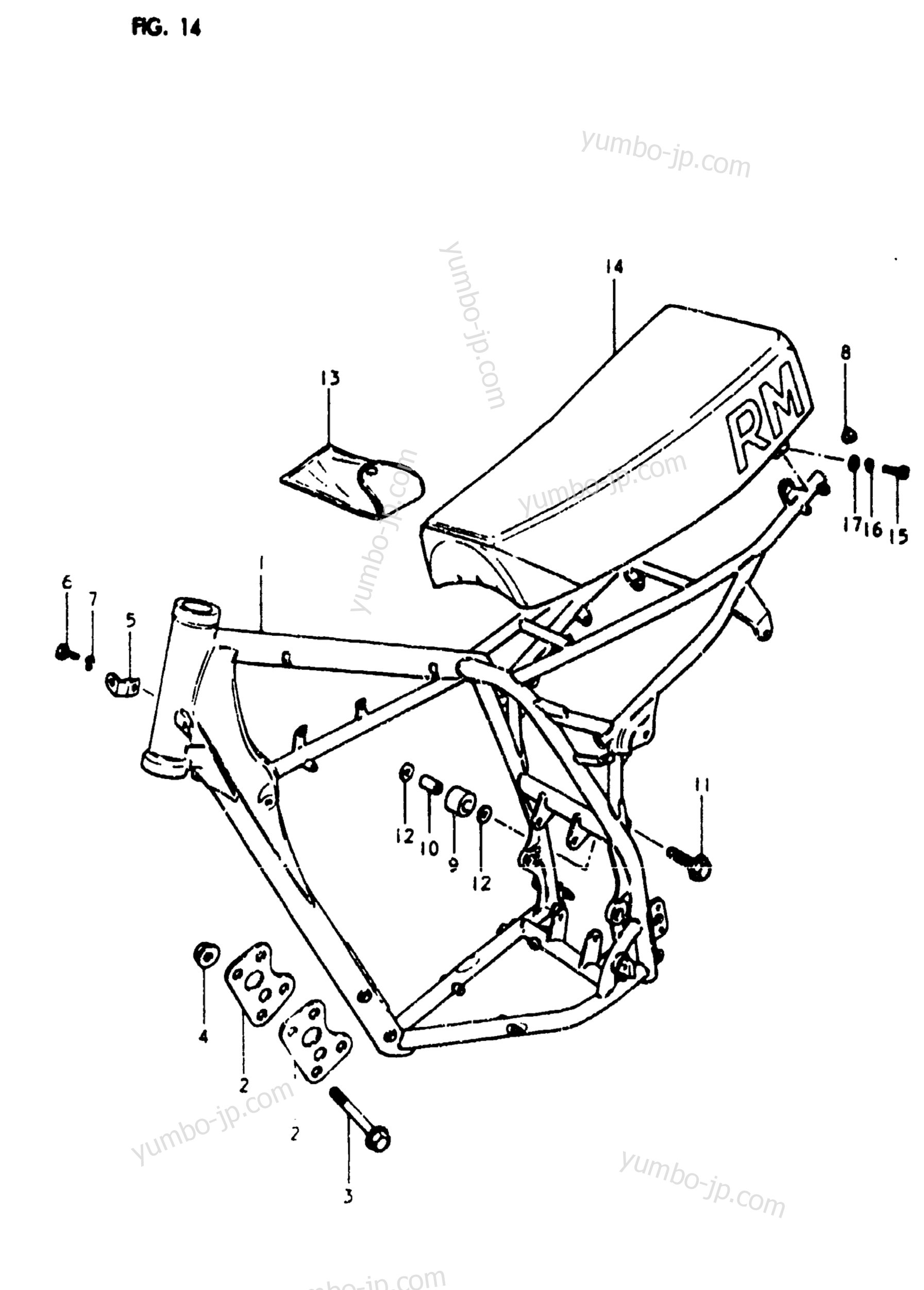 FRAME - SEAT for motorcycles SUZUKI RM400 1980 year