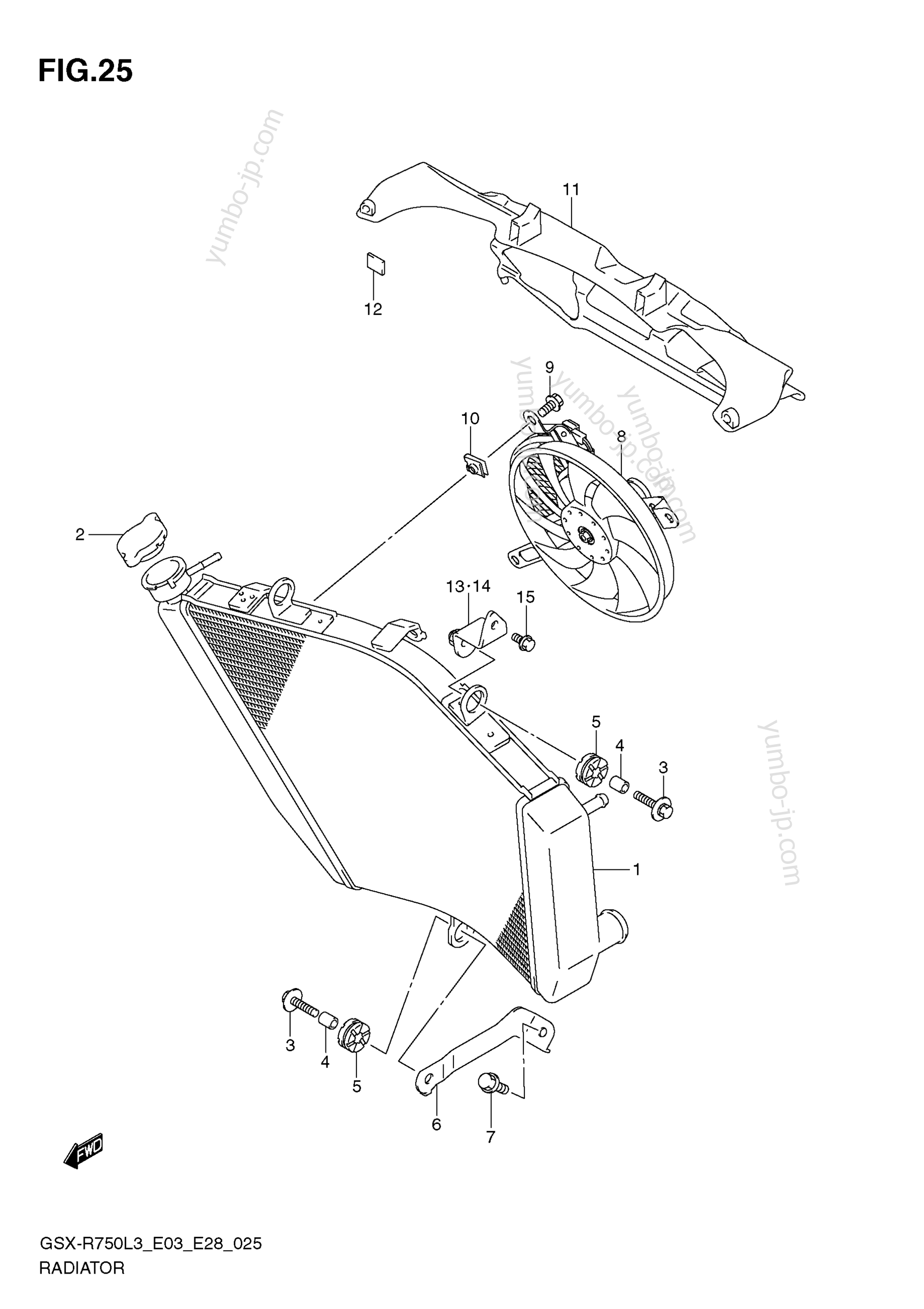 RADIATOR (E33) for motorcycles SUZUKI GSX-R750 2013 year