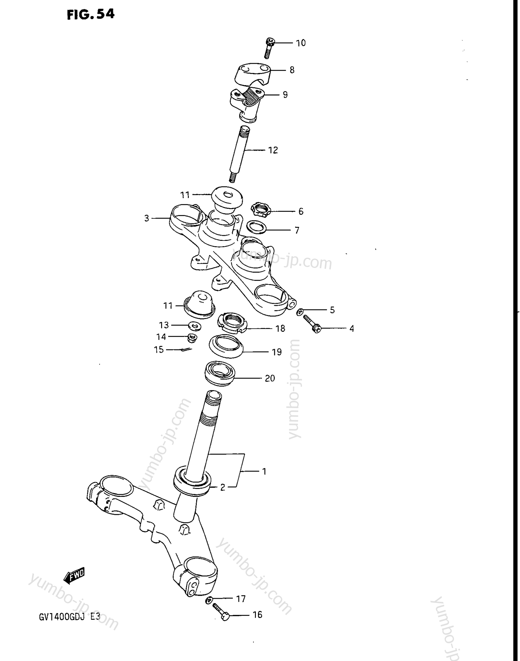 STEERING STEM для мотоциклов SUZUKI Cavalcade (GV1400GT) 1988 г.