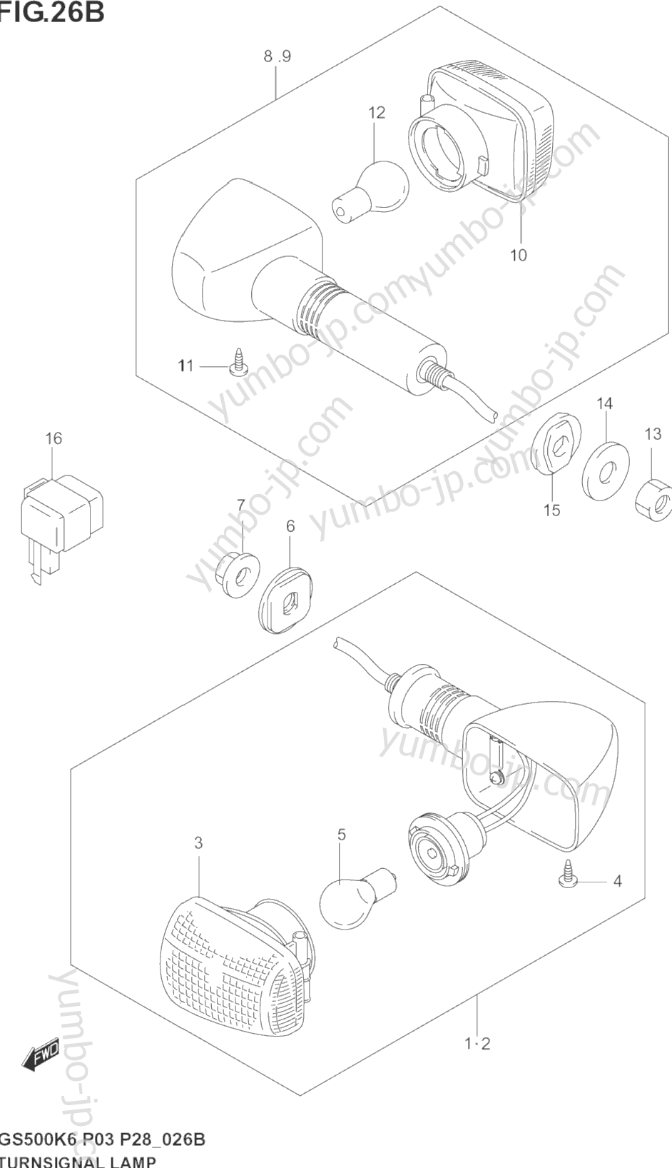 TURNSIGNAL LAMP (GS500FK4/K5/K6) для мотоциклов SUZUKI GS500F 2004 г.