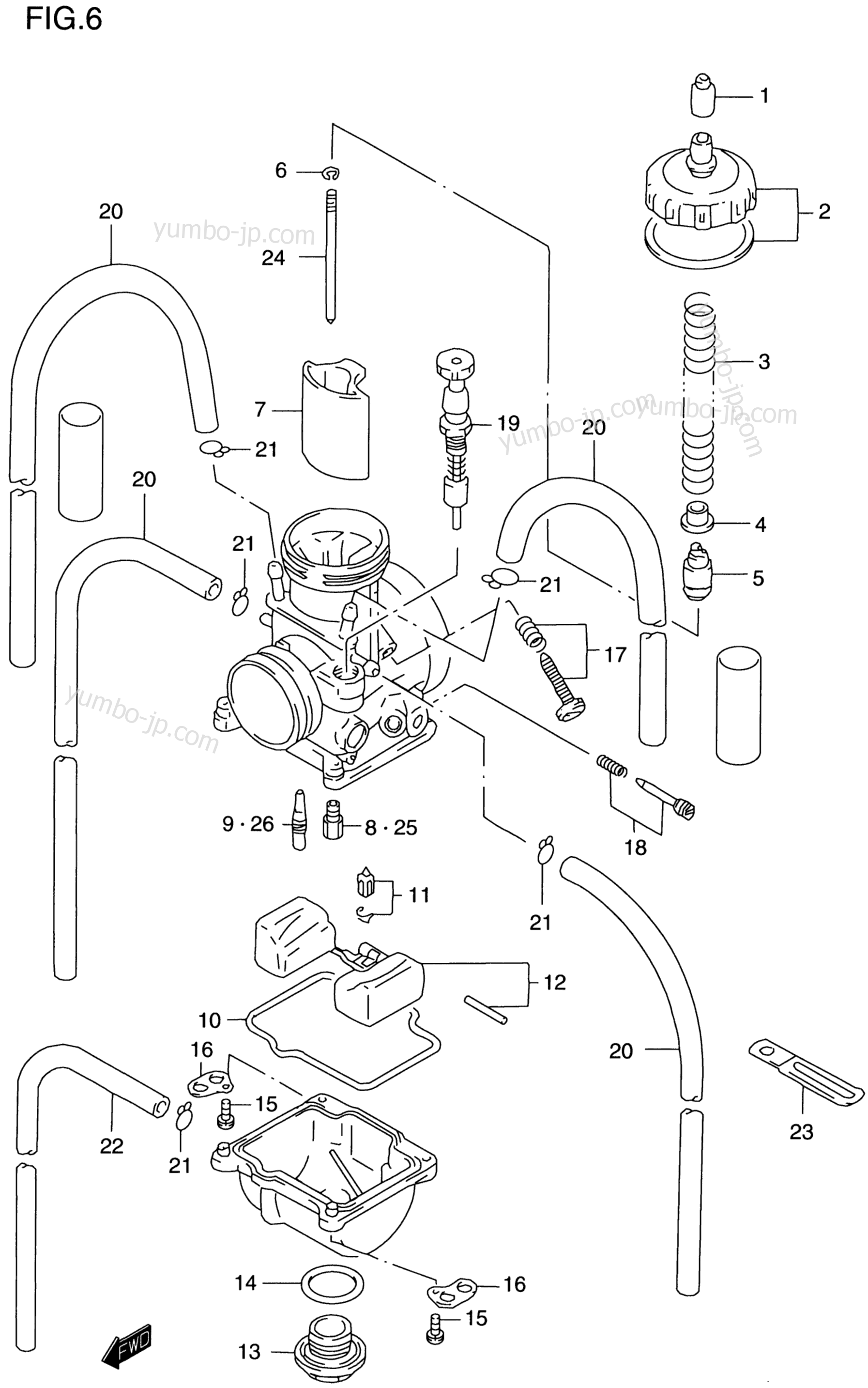 CARBURETOR (MODEL T/V) for motorcycles SUZUKI RM125 1997 year