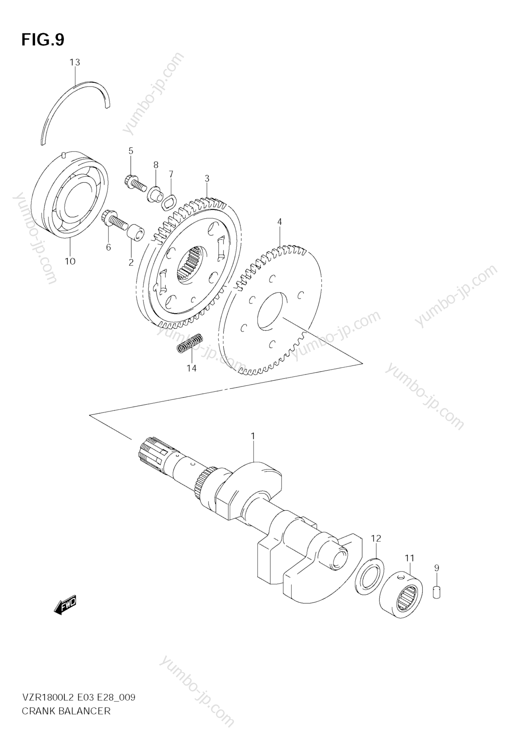 Crank Balancer for motorcycles SUZUKI Boulevard M109R (VZR1800Z) 2012 year