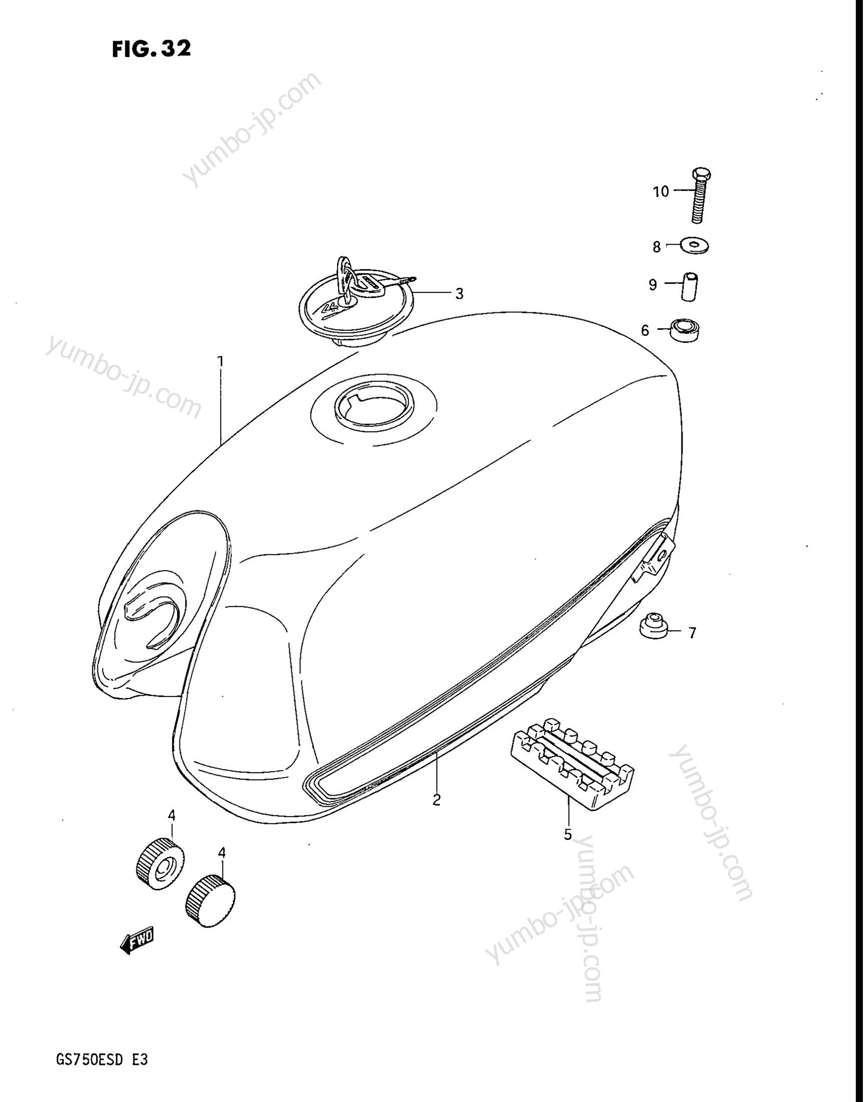 FUEL TANK (GS750ESD) for motorcycles SUZUKI GS750E 1983 year