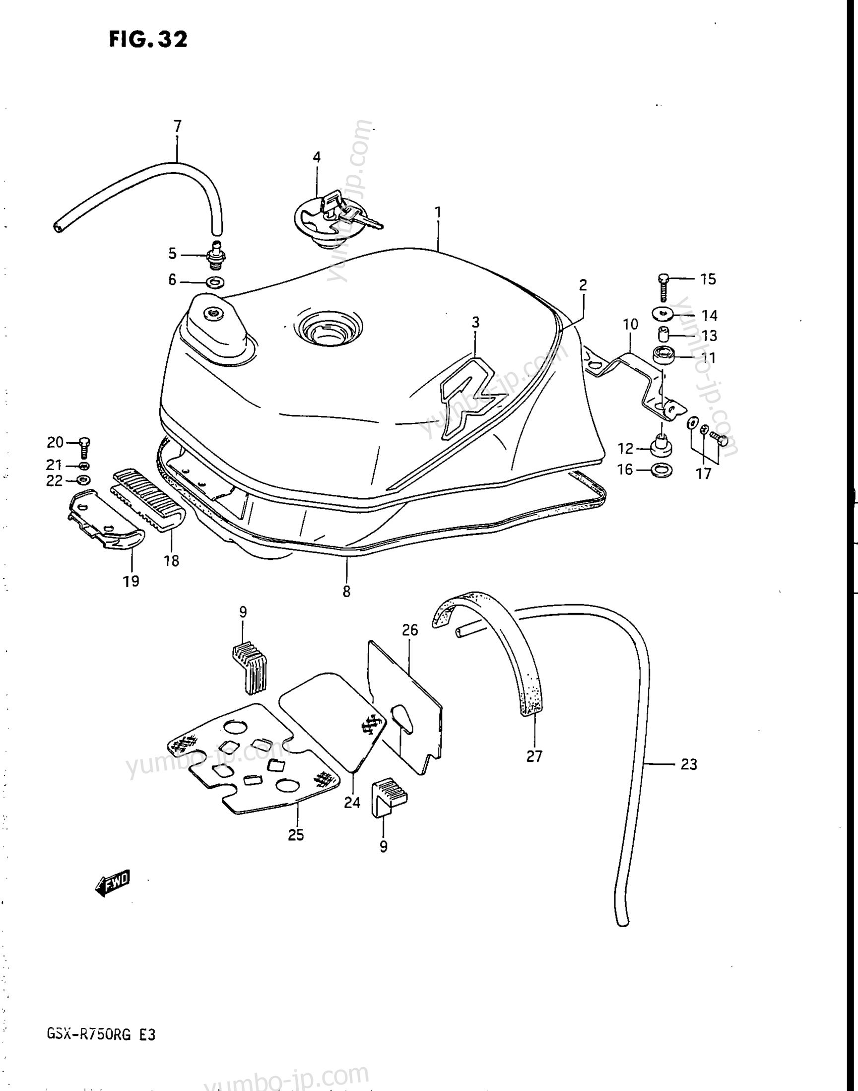 FUEL TANK for motorcycles SUZUKI GSX-R750R 1986 year