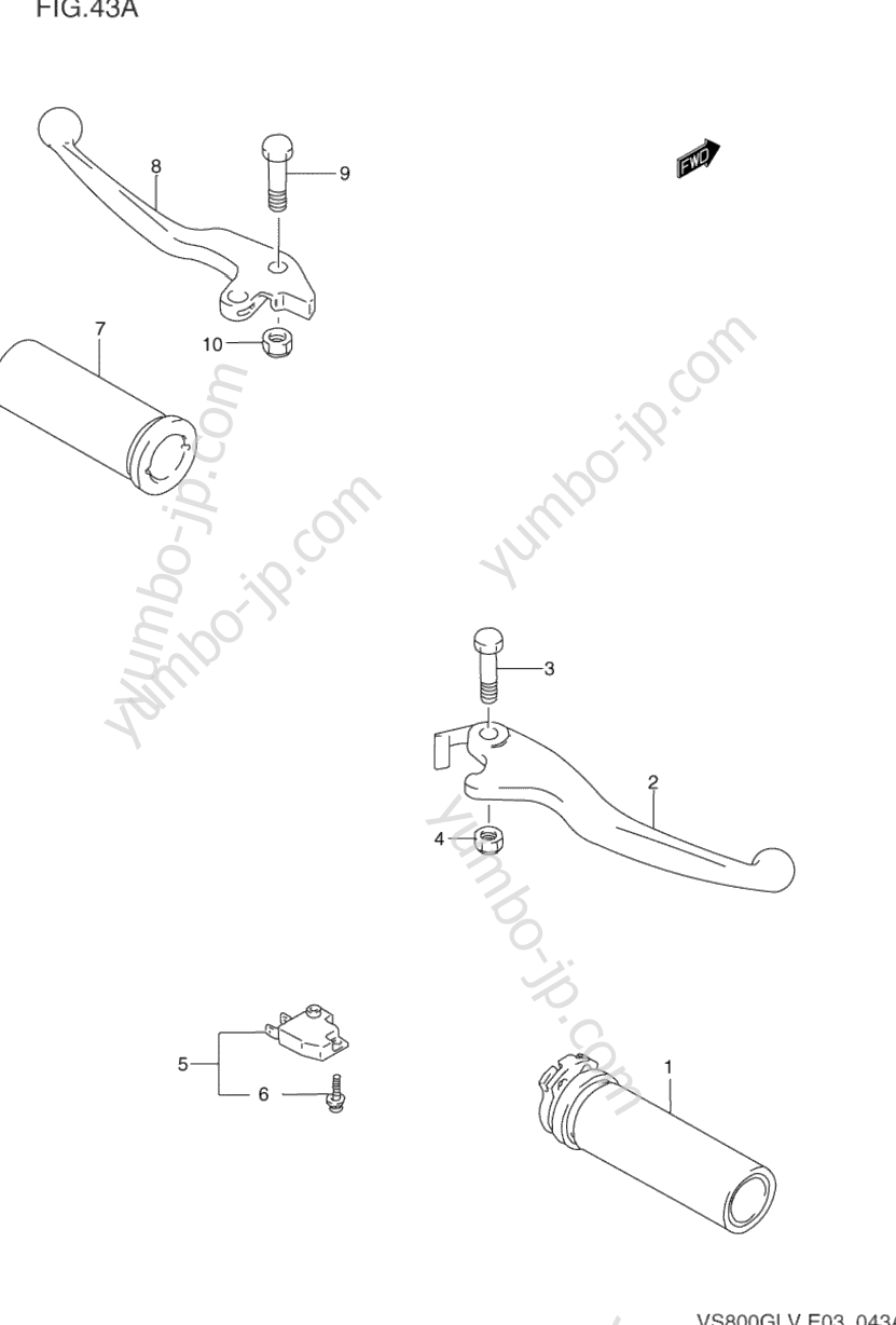 HANDLE LEVER (MODEL S/T/V) for motorcycles SUZUKI Intruder (VS800GL) 1996 year