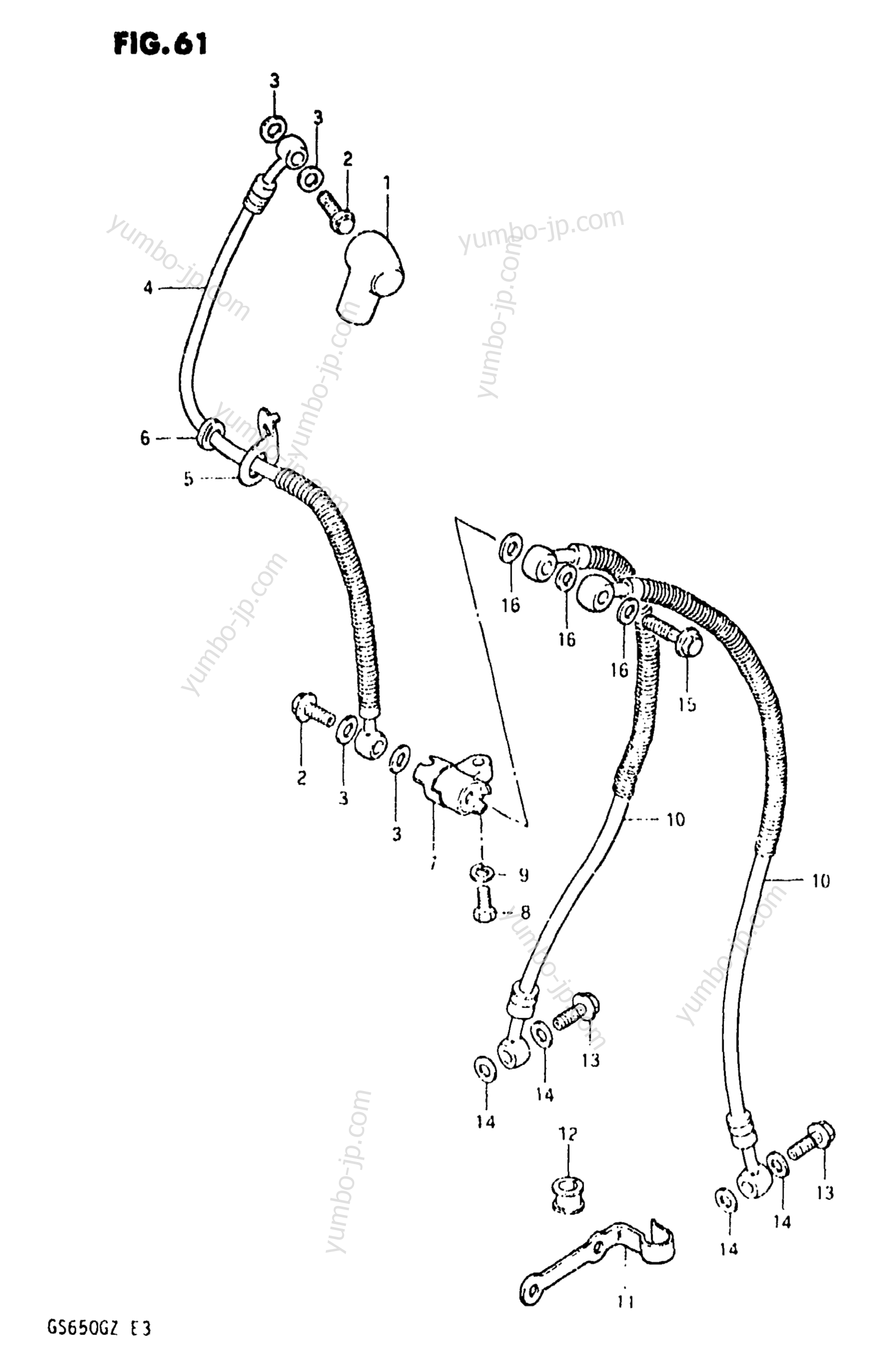 FRONT BRAKE HOSE for motorcycles SUZUKI GS650G 1982 year