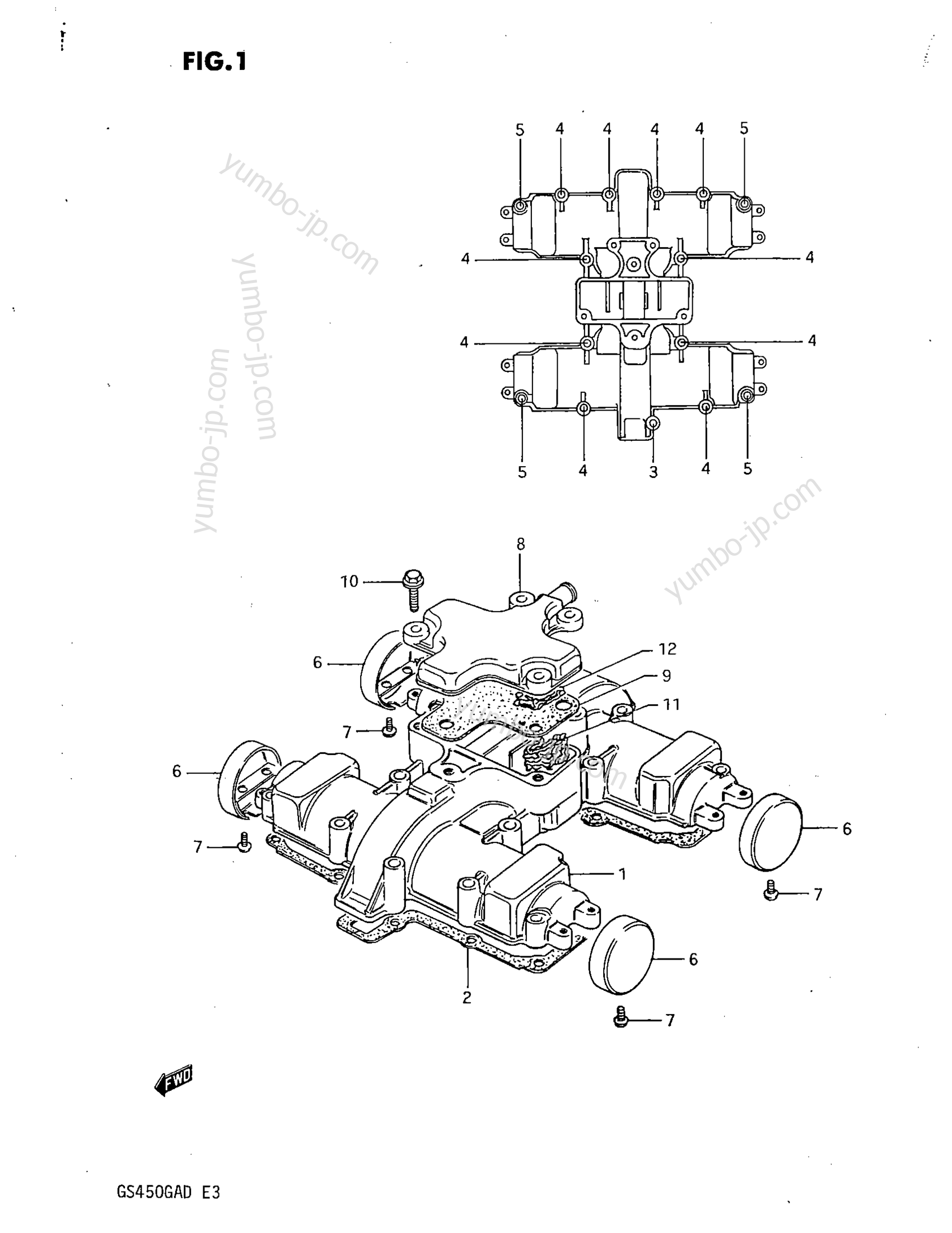 Крышка головки блока цилиндров для мотоциклов SUZUKI GS450GA 1982 г.