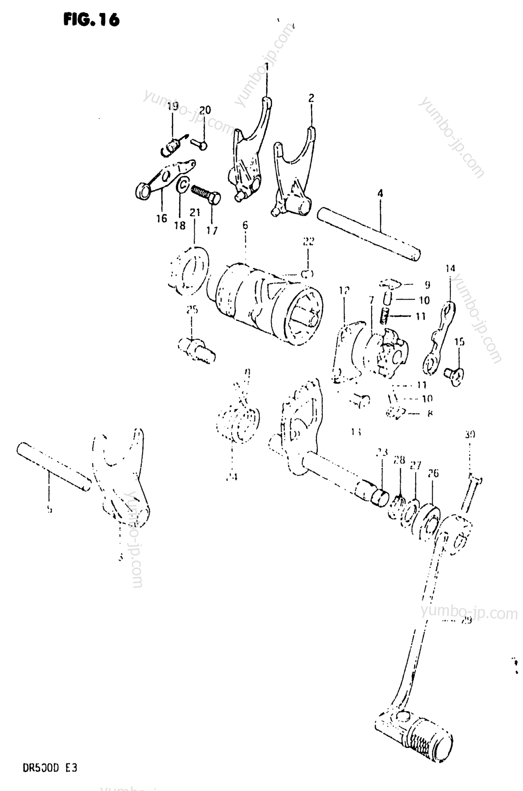 GEAR SHIFTING for motorcycles SUZUKI DR500 1983 year