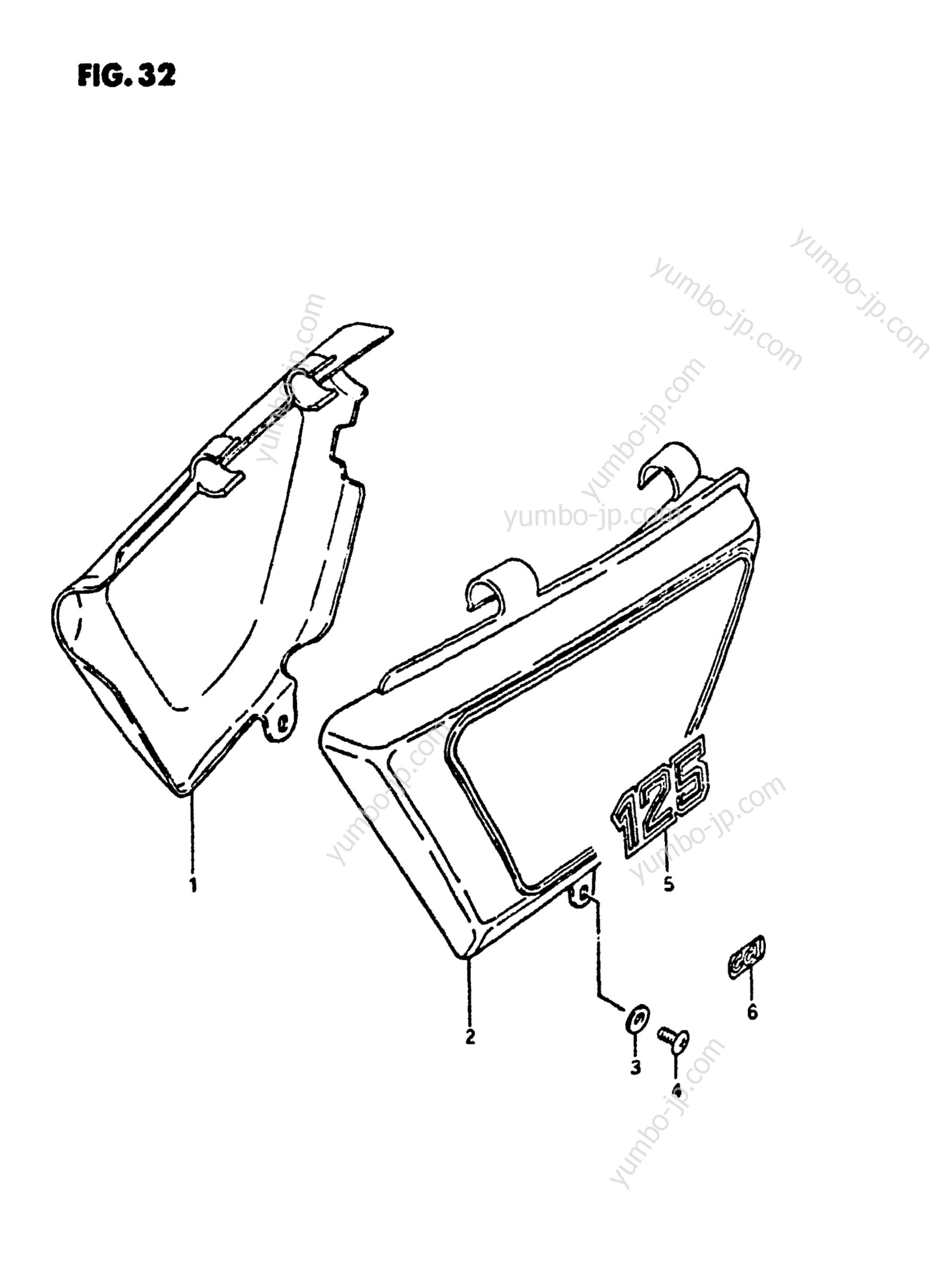 FRAME COVER (DS125N) for motorcycles SUZUKI DS125 1979 year