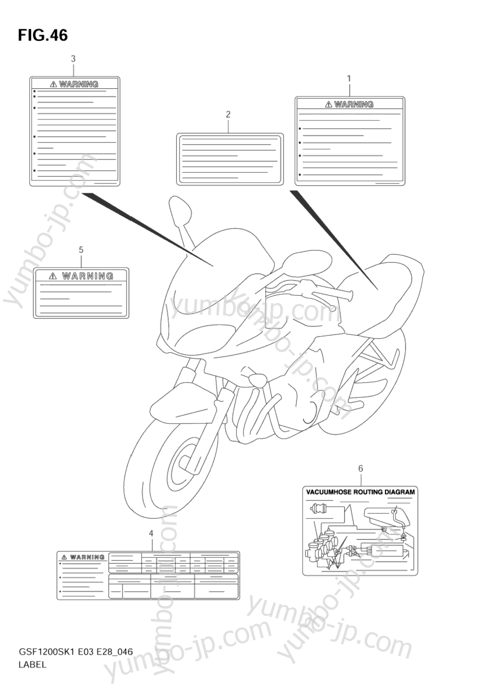 LABEL (GSF1200SK1) для мотоциклов SUZUKI Bandit (GSF1200) 2003 г.