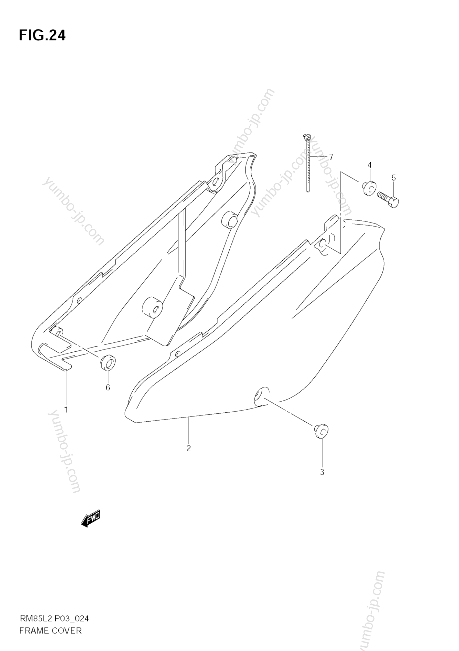 FRAME COVER for motorcycles SUZUKI RM85L 2012 year