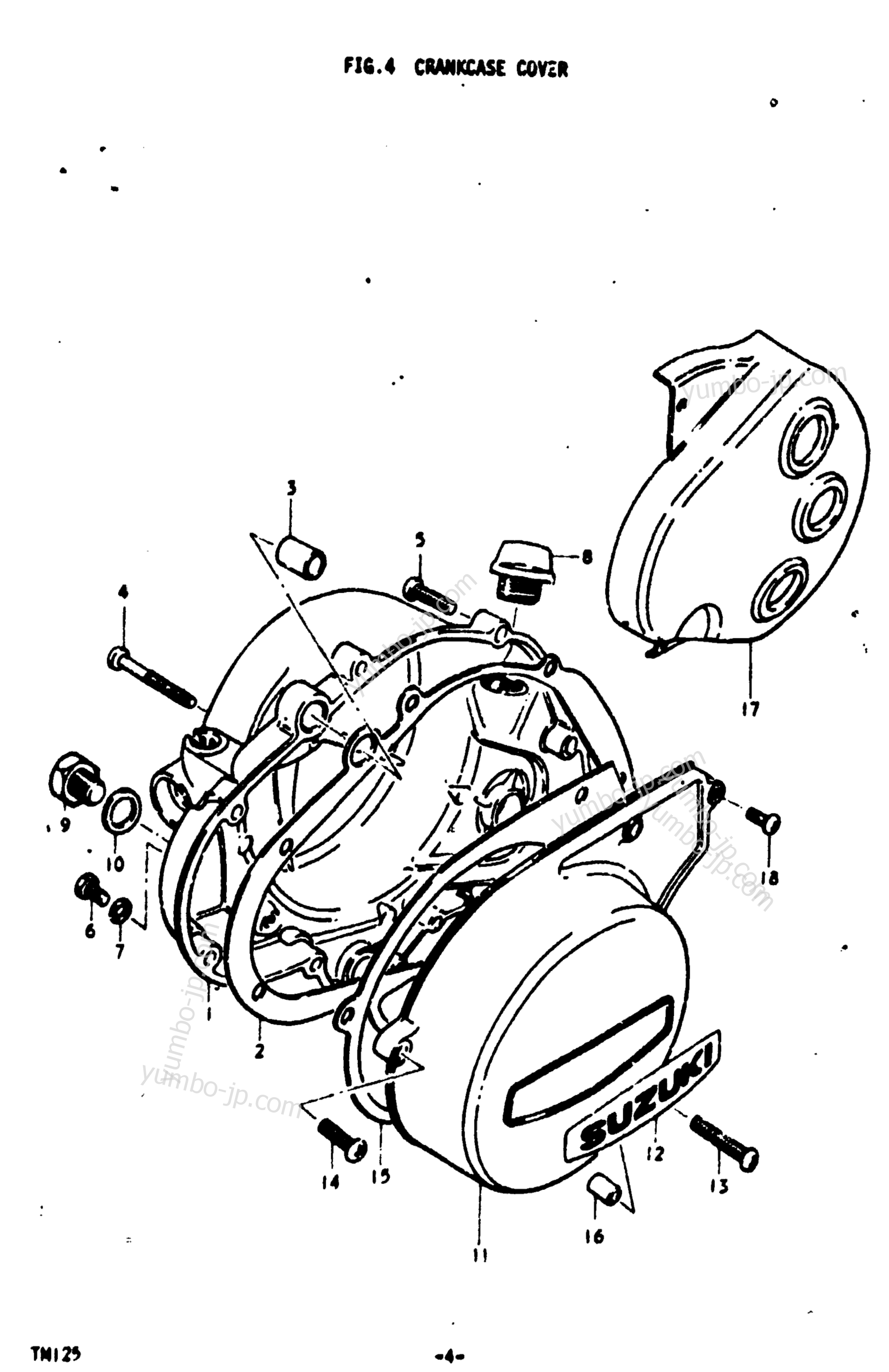 Крышка картера для мотоциклов SUZUKI TM125 1973 г.