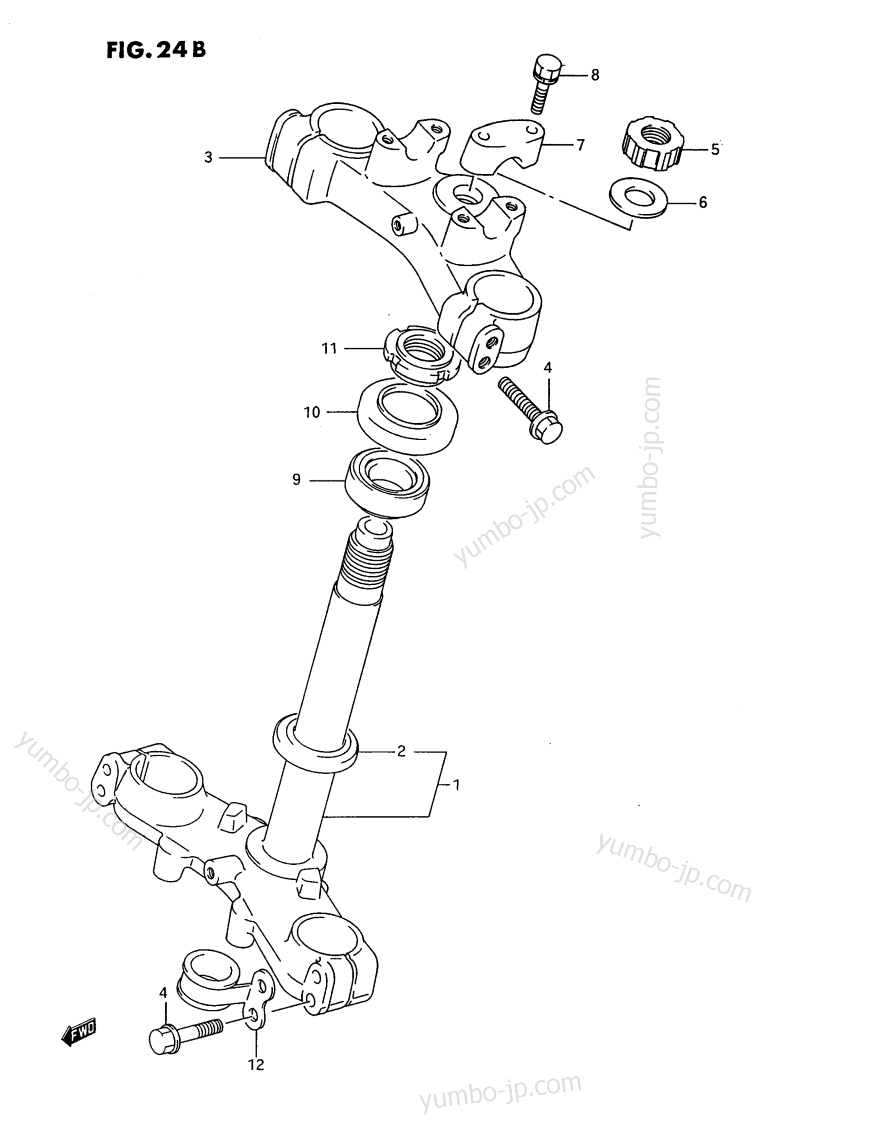 STEERING STEM (MODEL L/M/N/P/R/S) for motorcycles SUZUKI RM80 1986 year