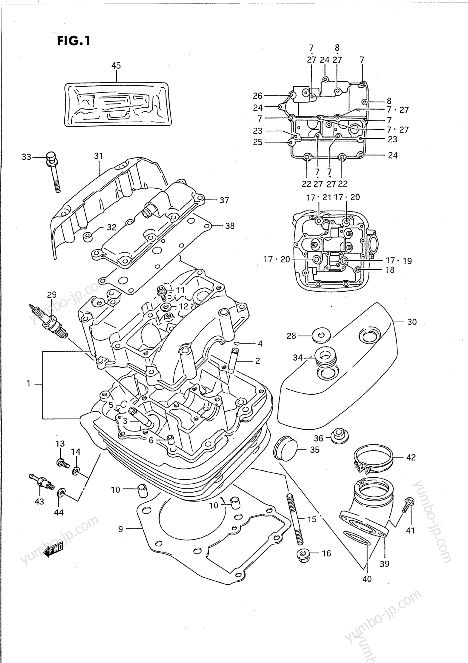 CYLINDER HEAD (FRONT) для мотоциклов SUZUKI Intruder (VS1400GLP) 1991 г.