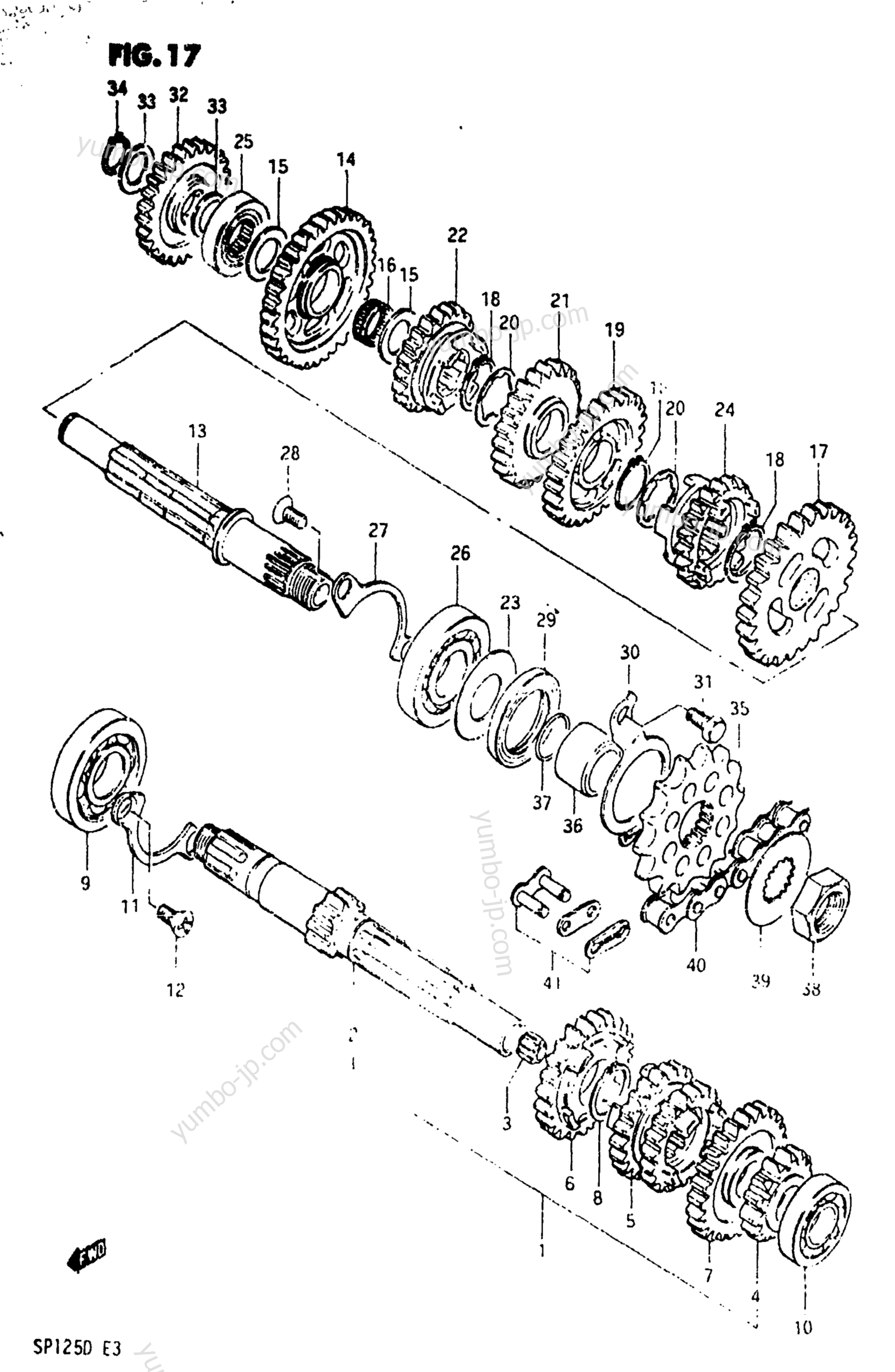 TRANSMISSION для мотоциклов SUZUKI SP125 1983 г.