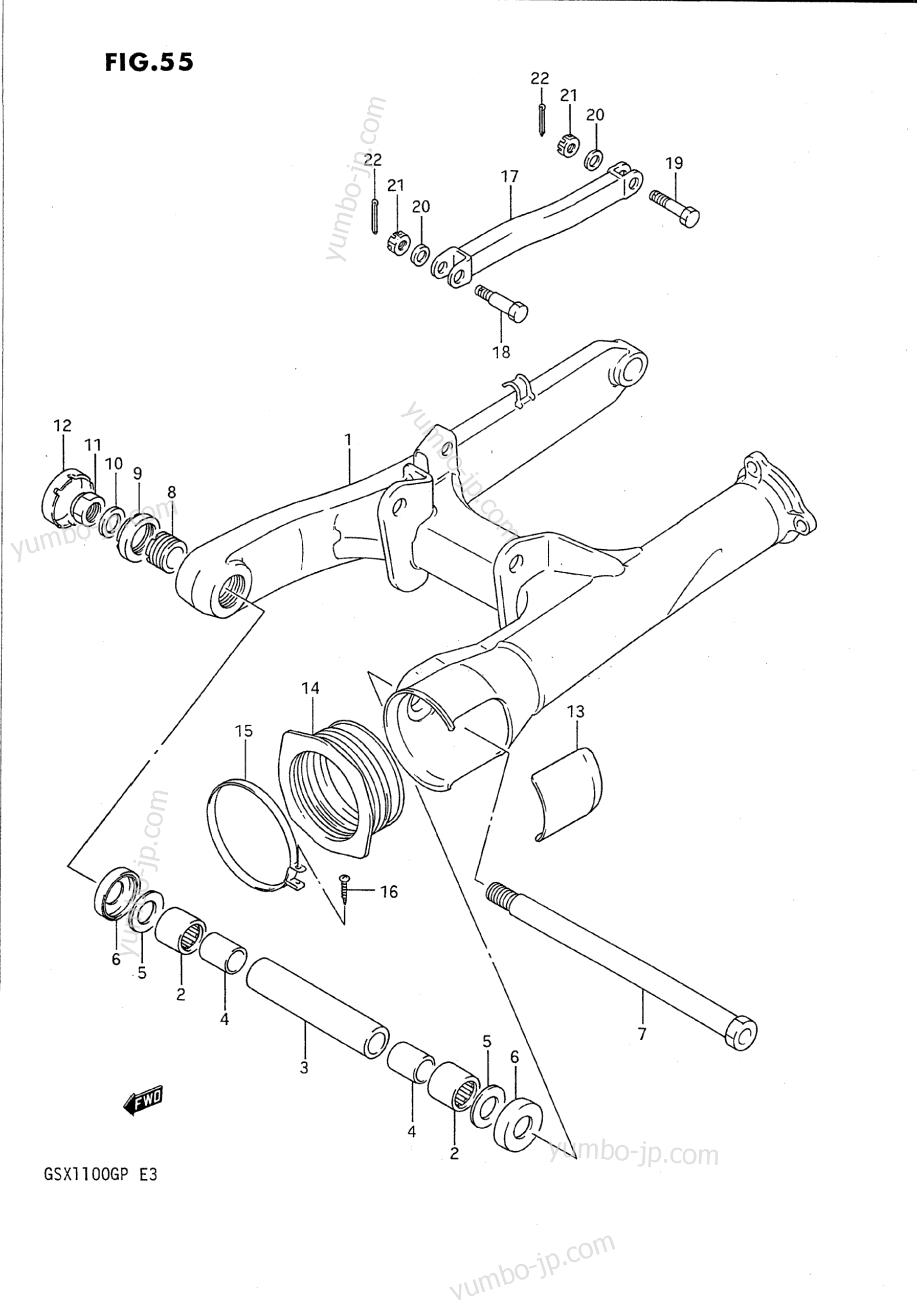 REAR SWINGING ARM для мотоциклов SUZUKI GSX1100G 1991 г.