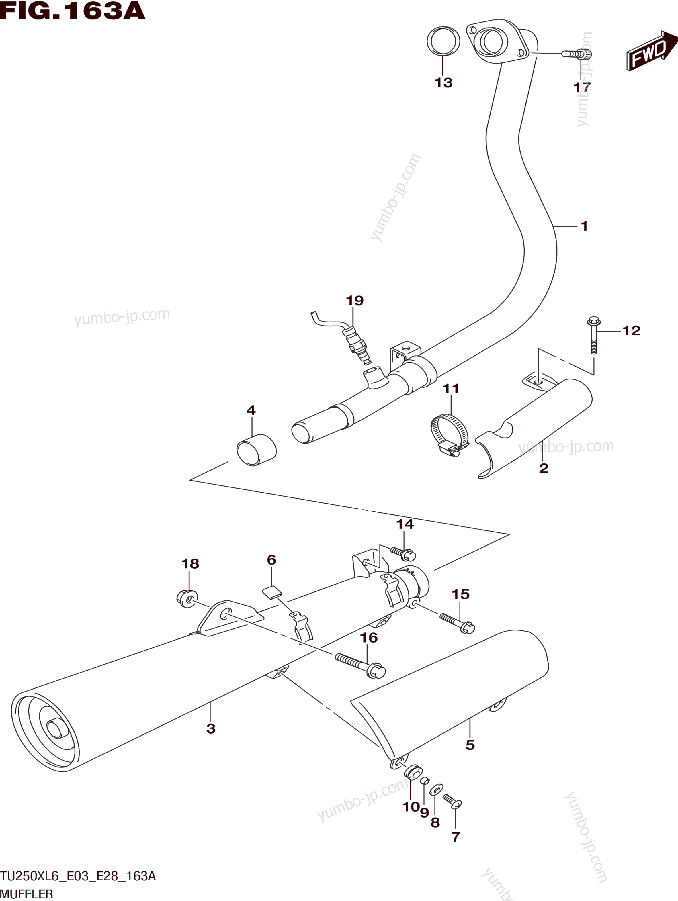 YUMBO | spare parts catalog for мотоцикла SUZUKI TU250X 2016 year