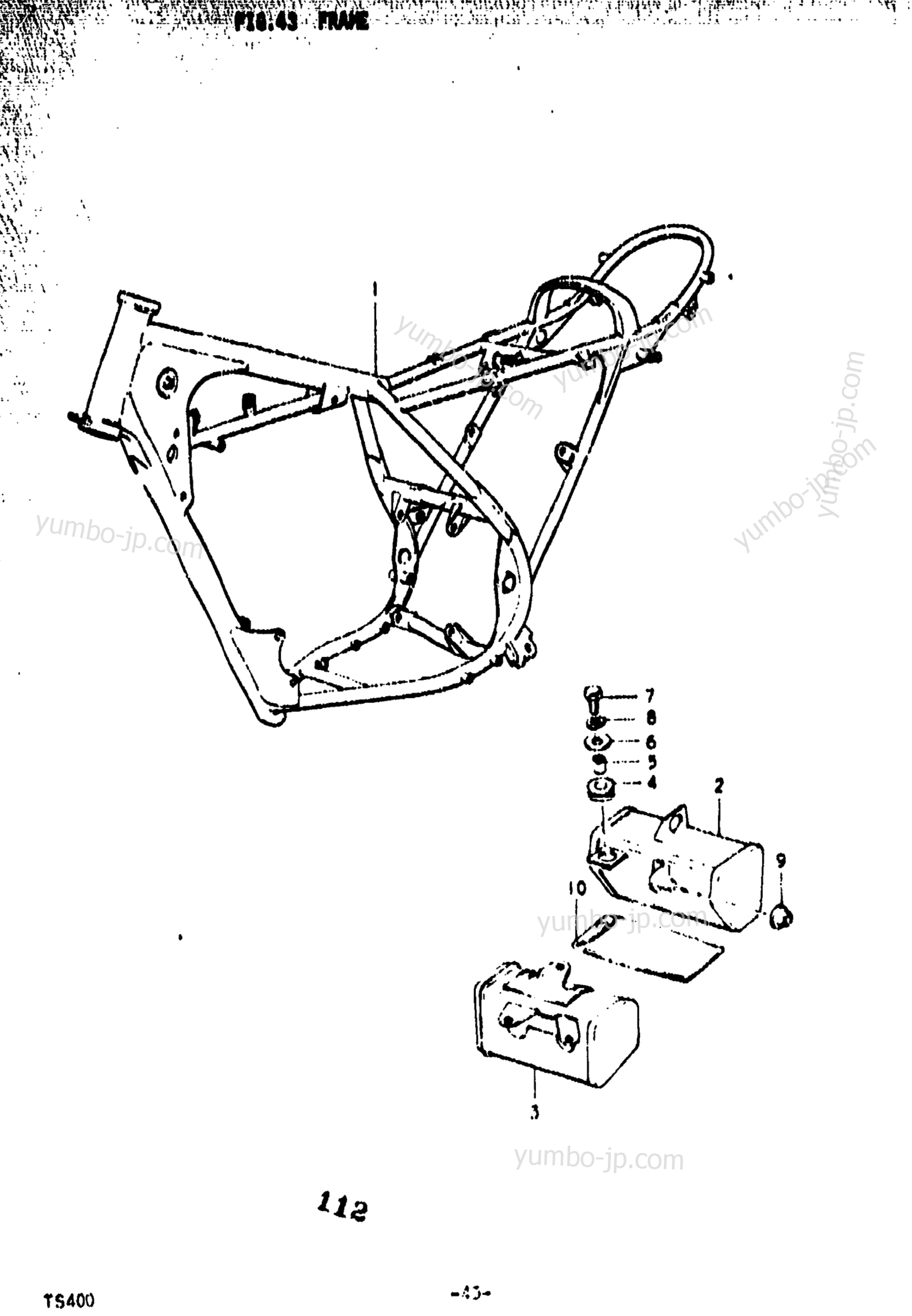 FRAME for motorcycles SUZUKI TS400 1974 year