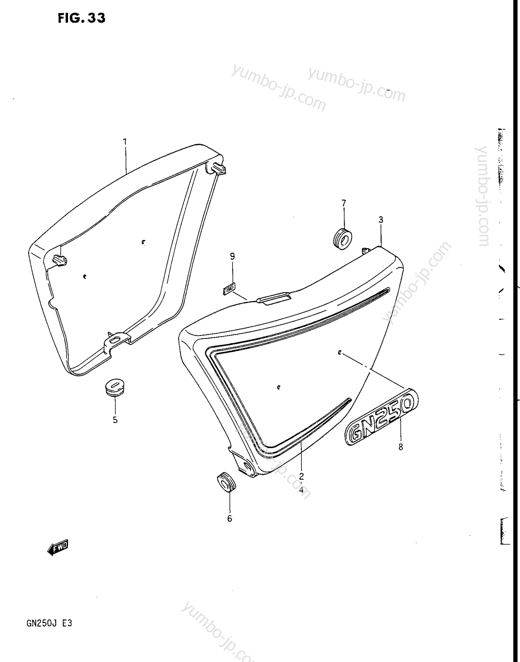 FRAME COVER for motorcycles SUZUKI 1985, (GN250) 1988 year