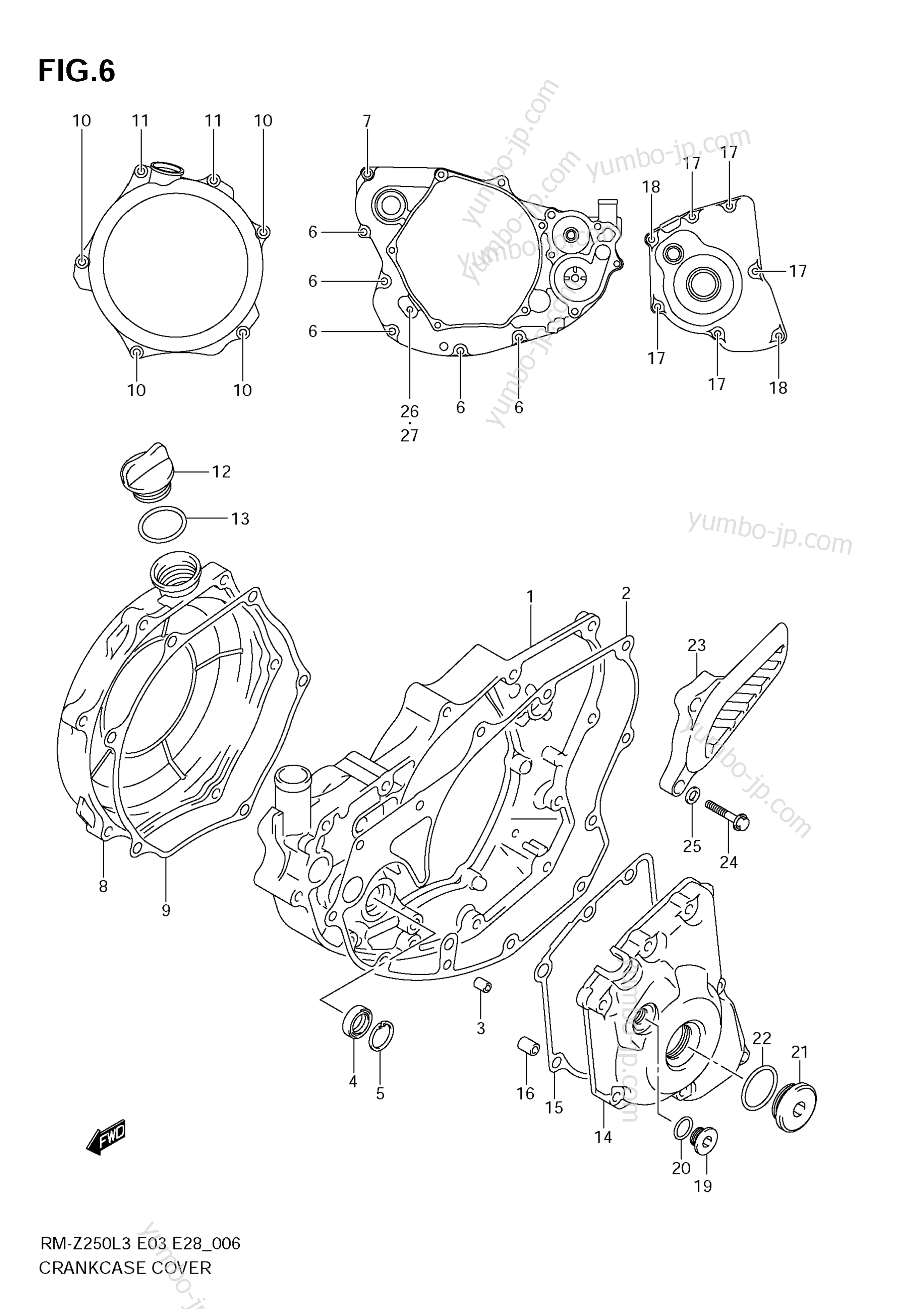 CRANKCASE COVER for motorcycles SUZUKI RM-Z250 2013 year