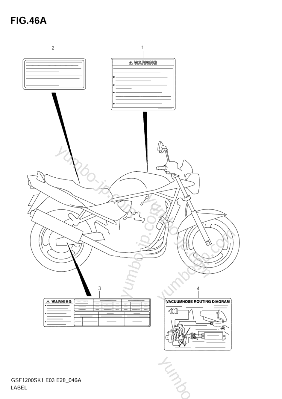 LABEL (GSF1200K1/K2/K3) для мотоциклов SUZUKI Bandit (GSF1200S) 2004 г.