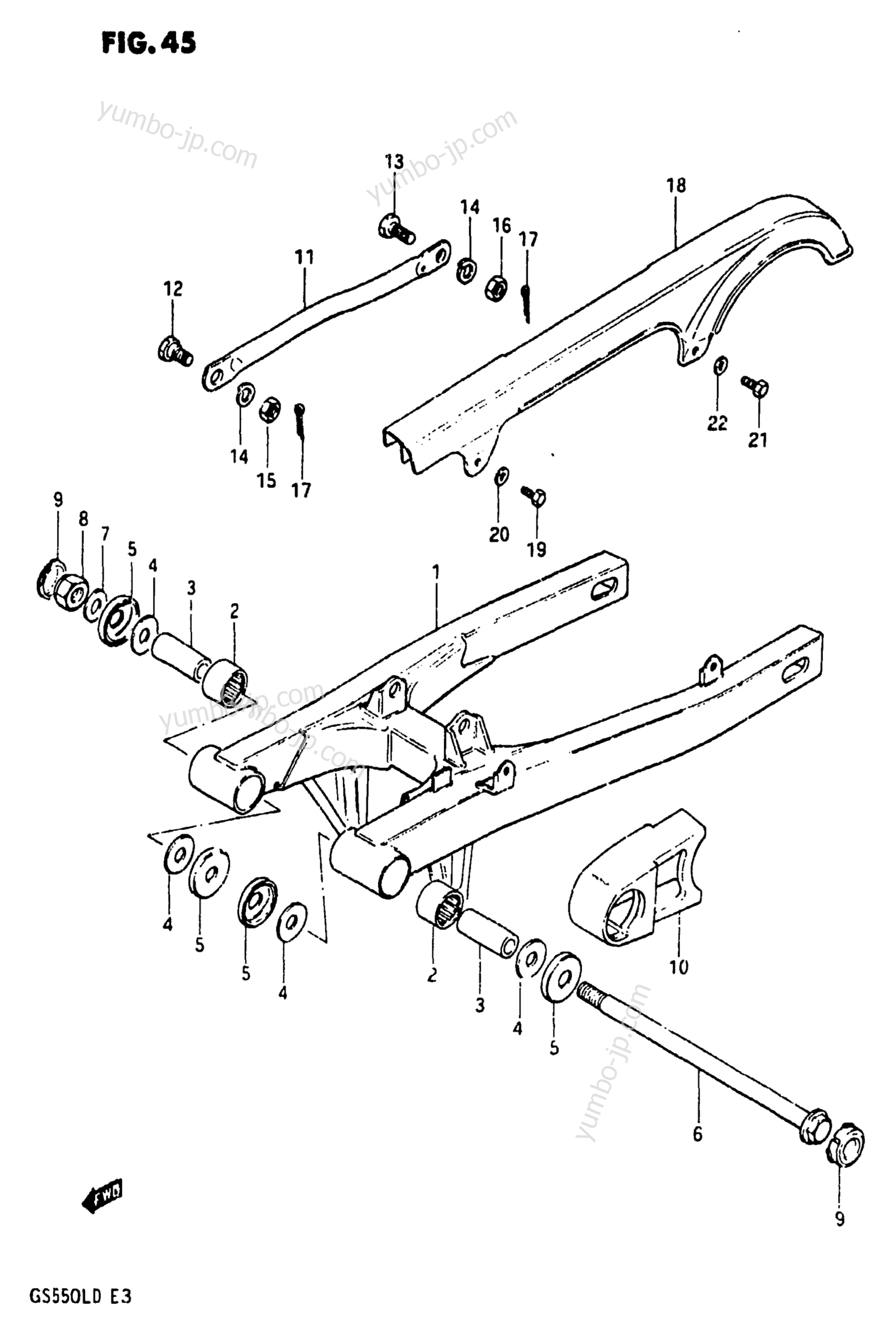 REAR SWINGING ARM for motorcycles SUZUKI GS550L 1983 year