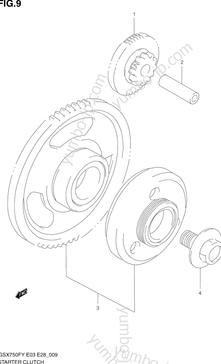 STARTER CLUTCH for motorcycles SUZUKI Katana (GSX750F) 1999 year