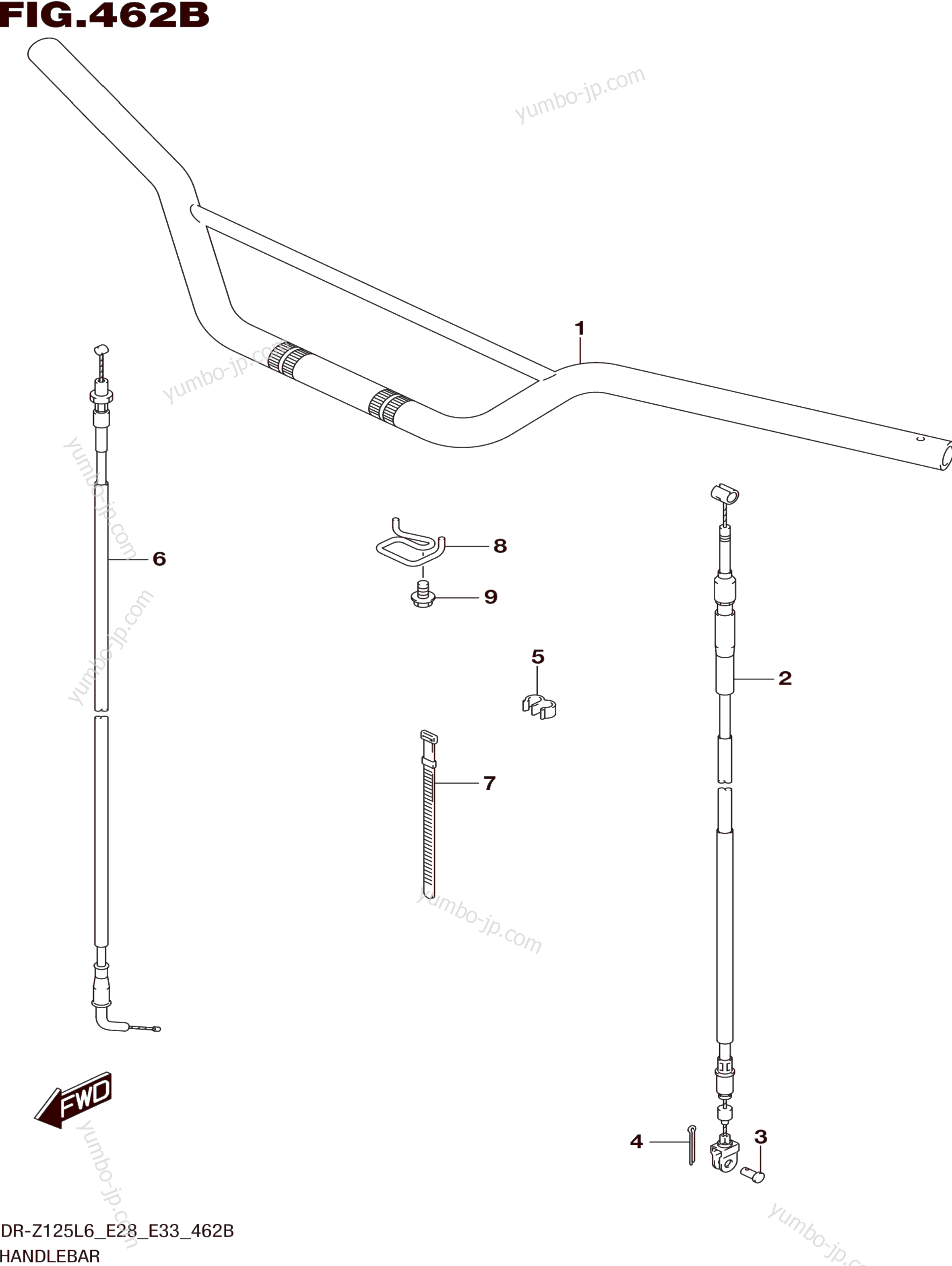 HANDLEBAR (DR-Z125LL6 E28) for motorcycles SUZUKI DR-Z125 2016 year