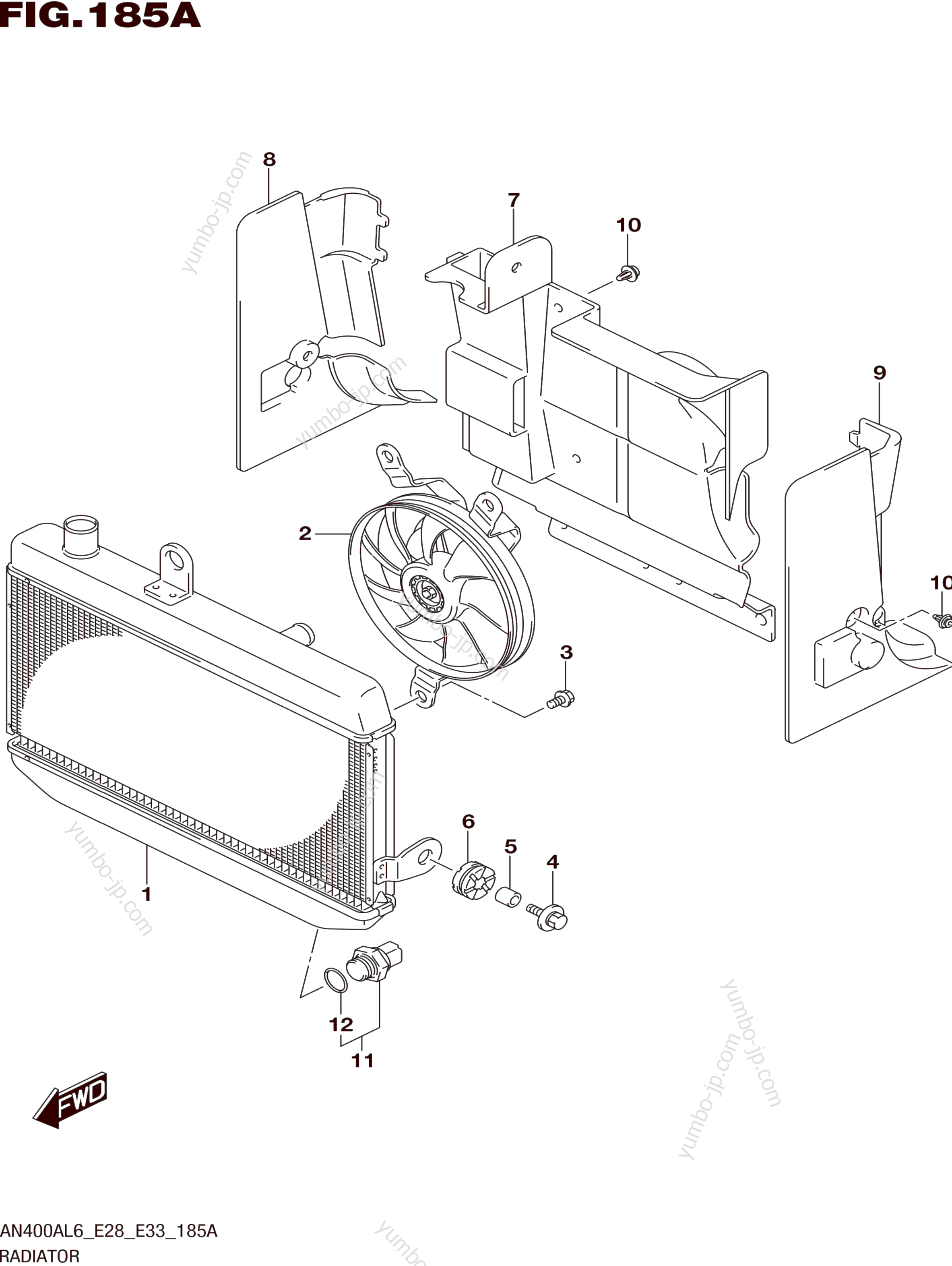 RADIATOR for motorcycles SUZUKI AN400A 2016 year