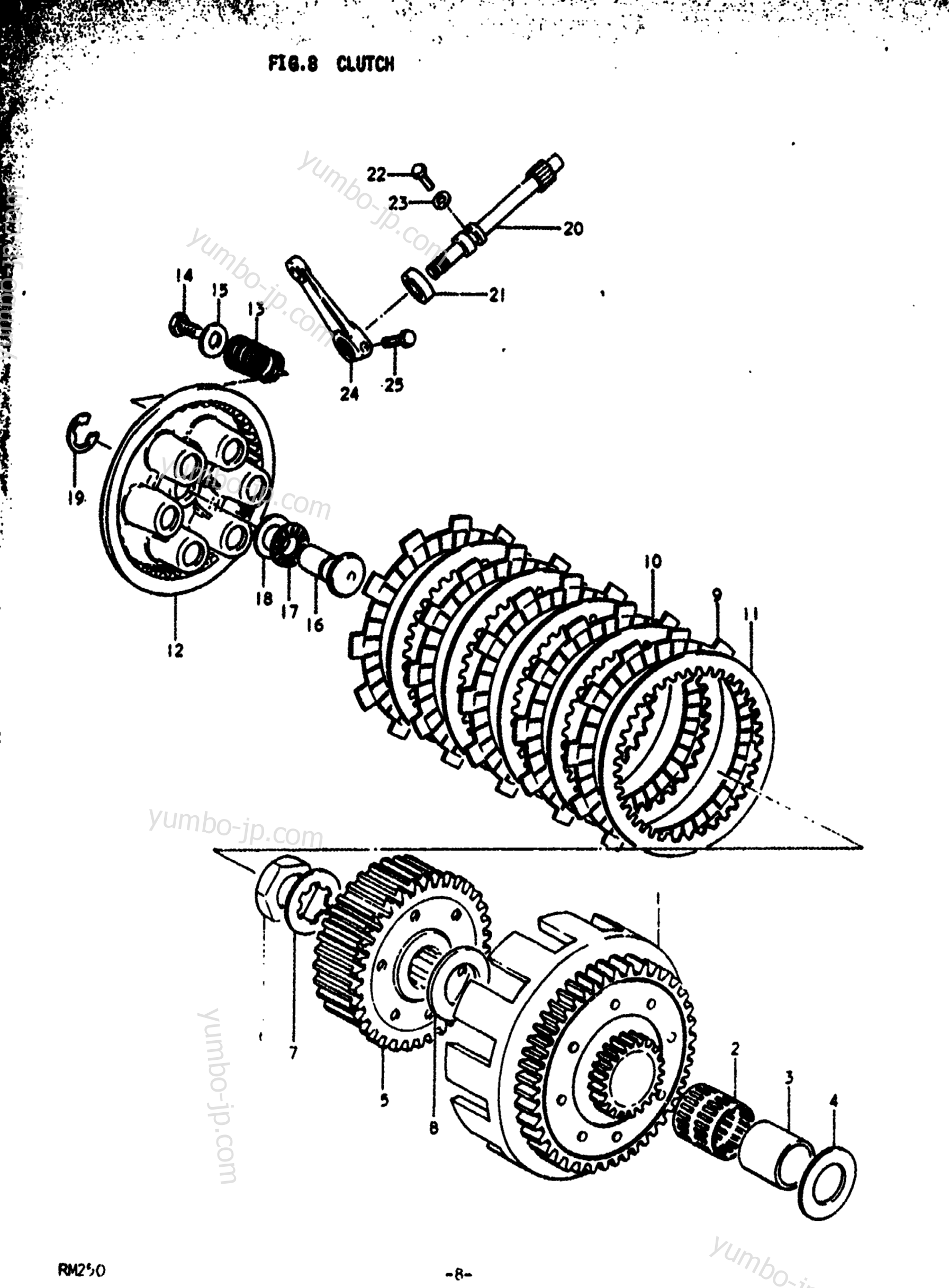 Устройство сцепления для мотоциклов SUZUKI RM250 1976 г.