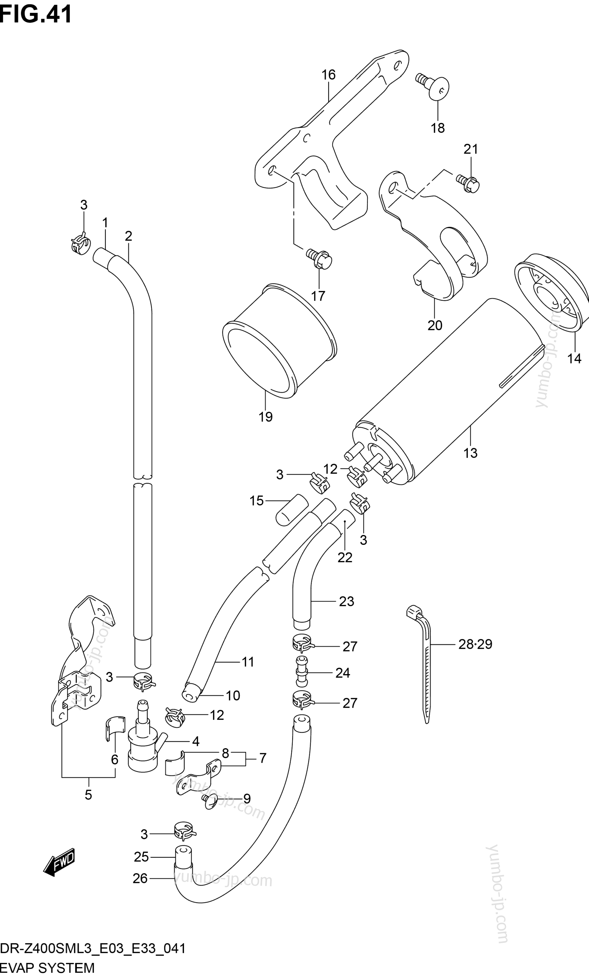 EVAP SYSTEM (DR-Z400SML3 E33) for motorcycles SUZUKI DR-Z400SM 2013 year