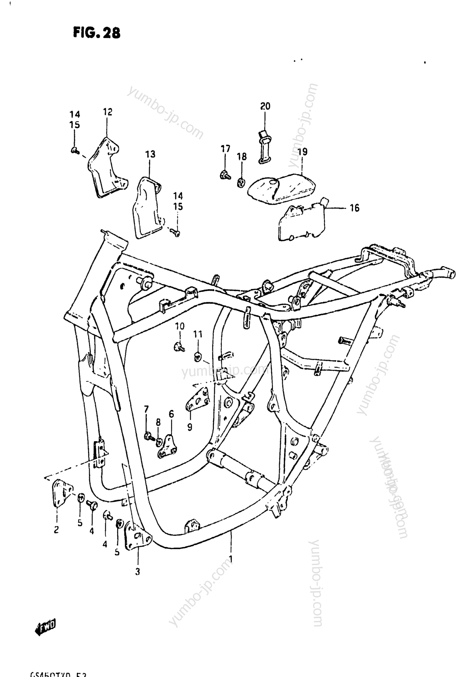 FRAME for motorcycles SUZUKI GS450TX 1983 year